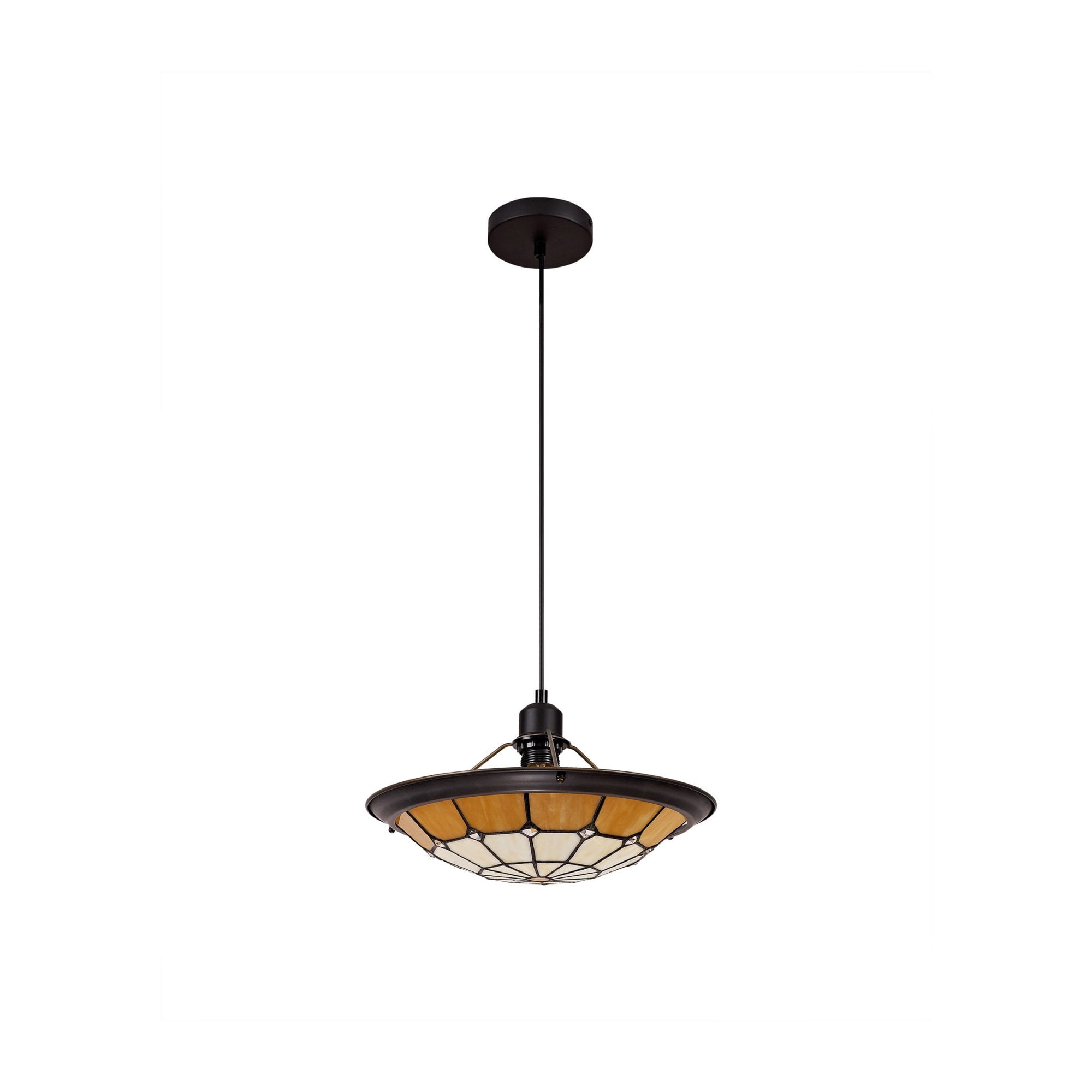 Fabula Althorne Single Pendant - 35cm Tiffany Shade - Beige