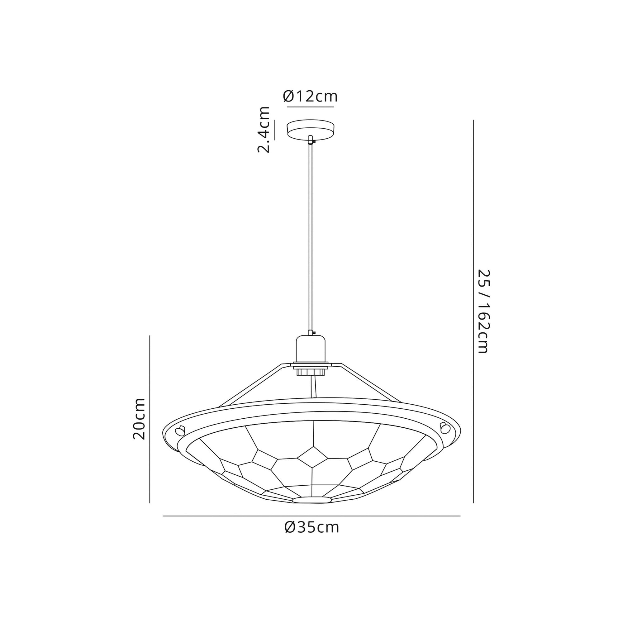 Fabula Althorne Single Pendant - 35cm Tiffany Shade - Beige