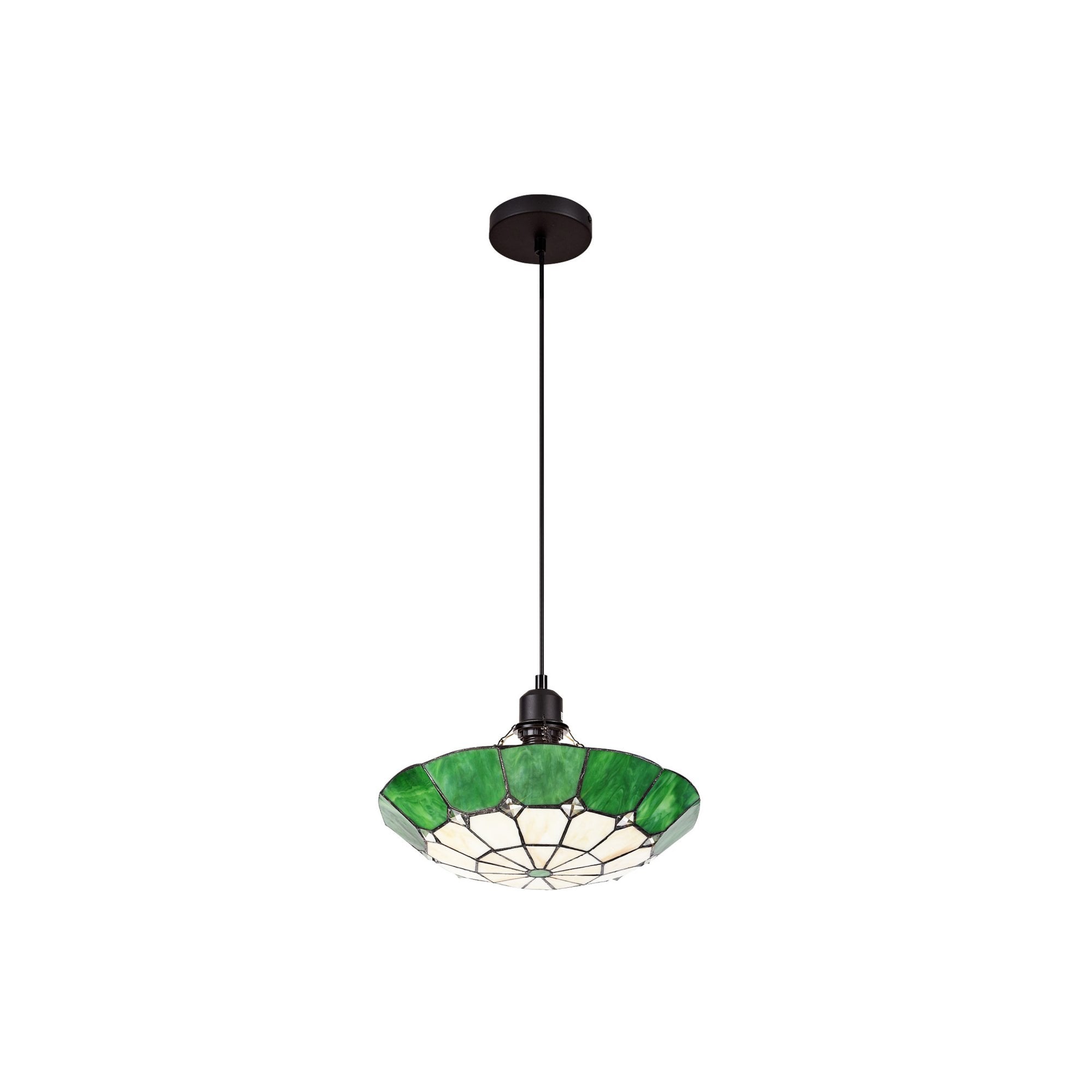 Fabula Althorne Single Pendant - 35cm Tiffany Shade - Green
