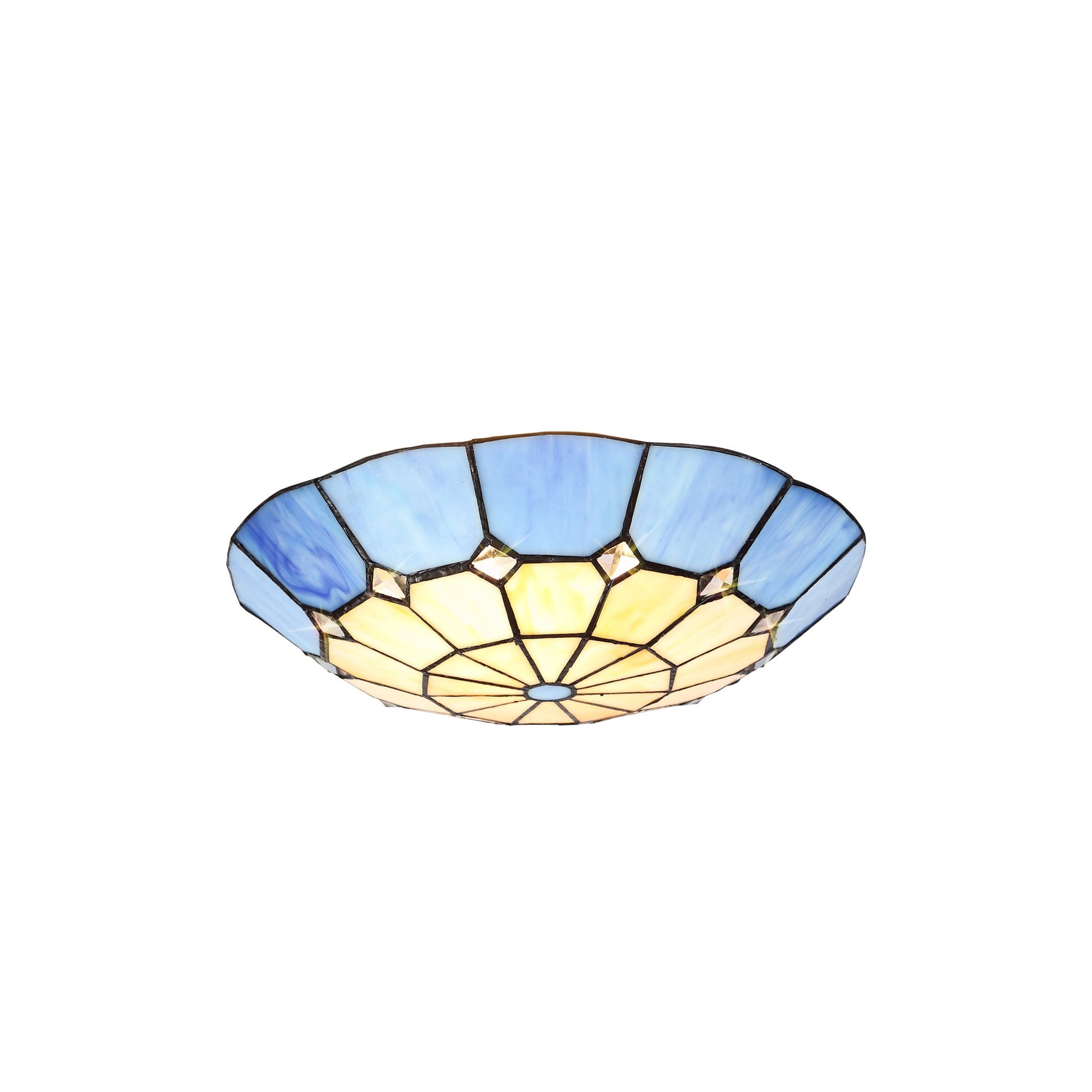 Fabula Althorne 35cm Tiffany Uplighter Shade - Rich Blue - Shade Only