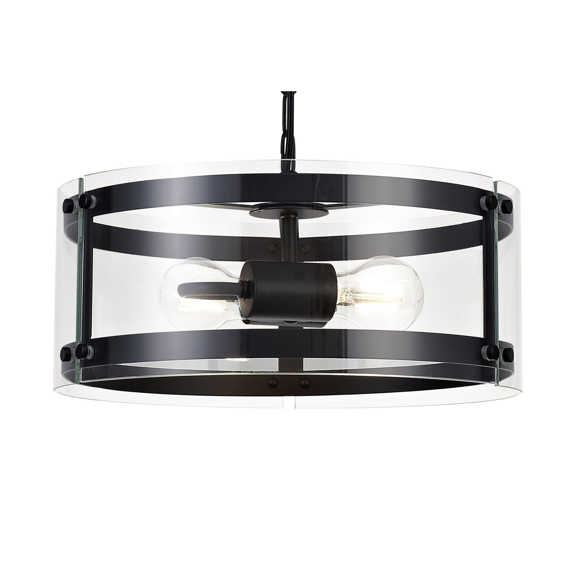 Fabula Regents 2 Light Pendant - Matt Black