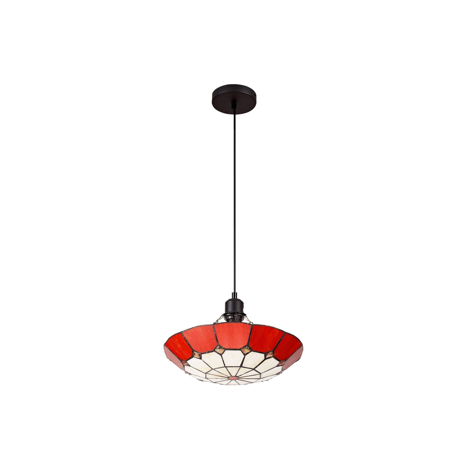 Fabula Althorne Single Pendant - 35cm Tiffany Shade - Red