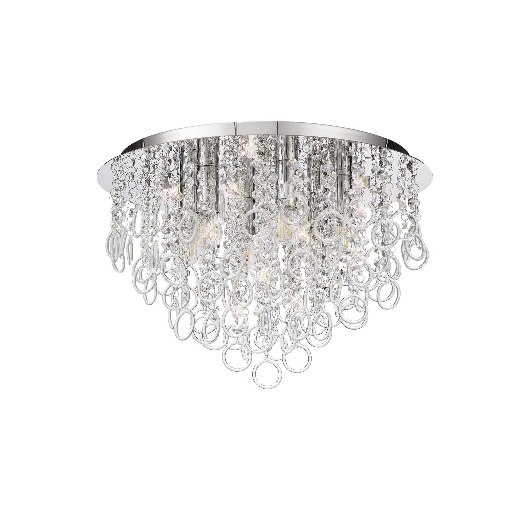 Fabula Mountbatten 6 Light Flush Light - Polished Chrome & Crystal