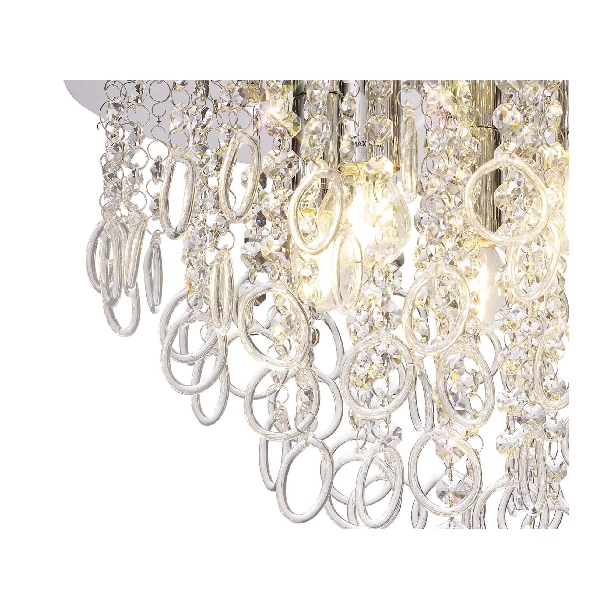 Fabula Mountbatten 6 Light Flush Light - Polished Chrome & Crystal