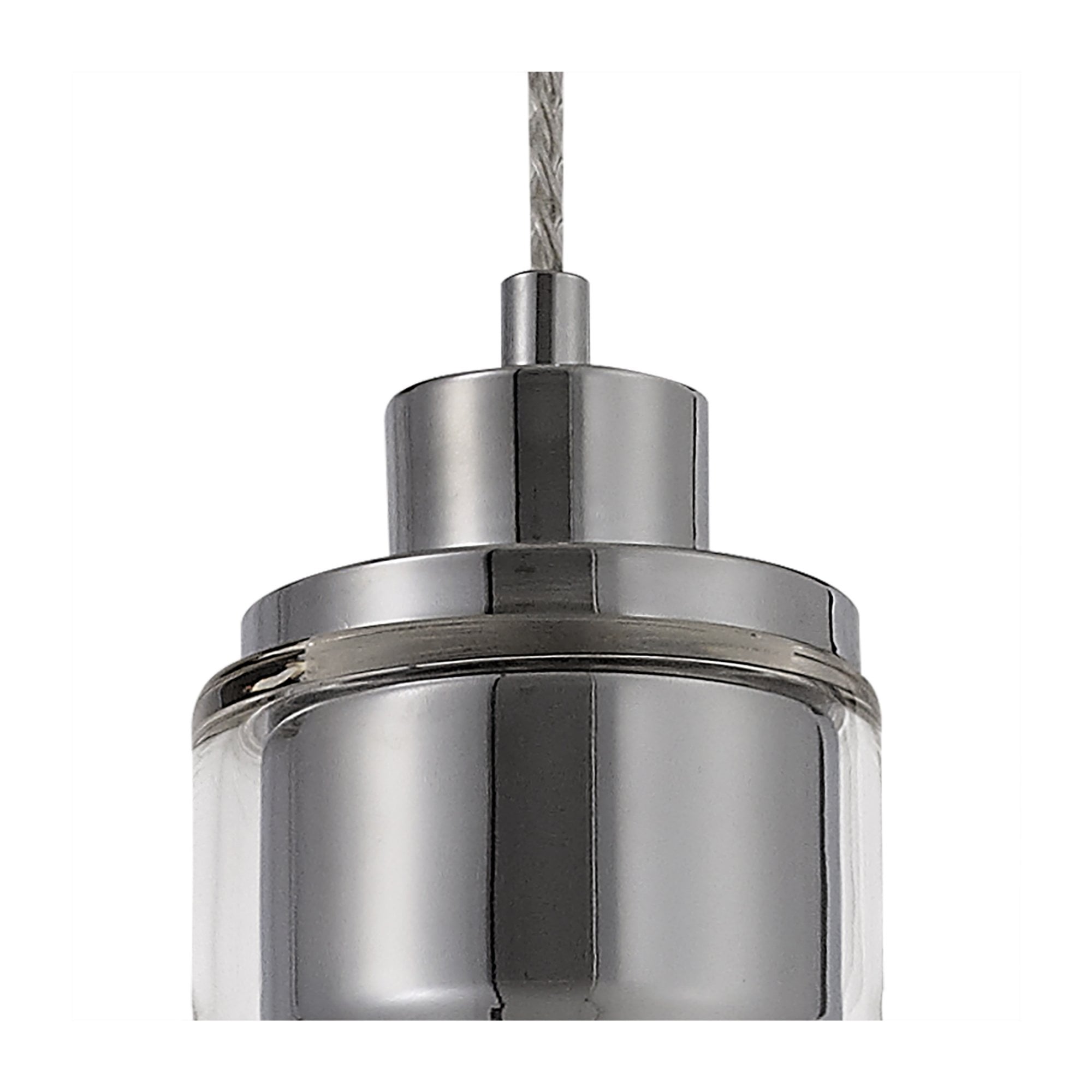 Fabula Pentire Single Pendant - Polished Chrome & Clear Glass