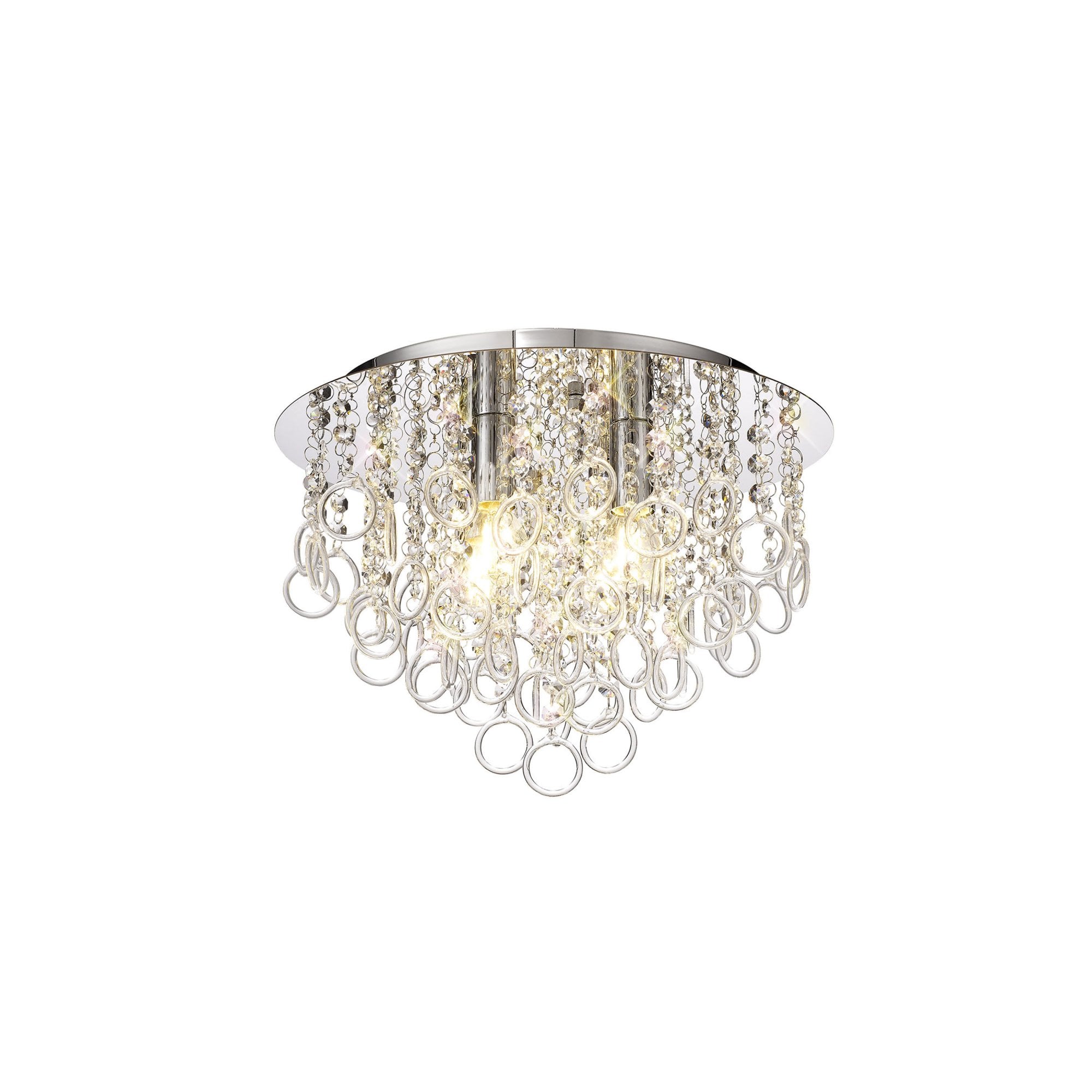 Fabula Mountbatten 4 Light Flush Light - Polished Chrome & Crystal