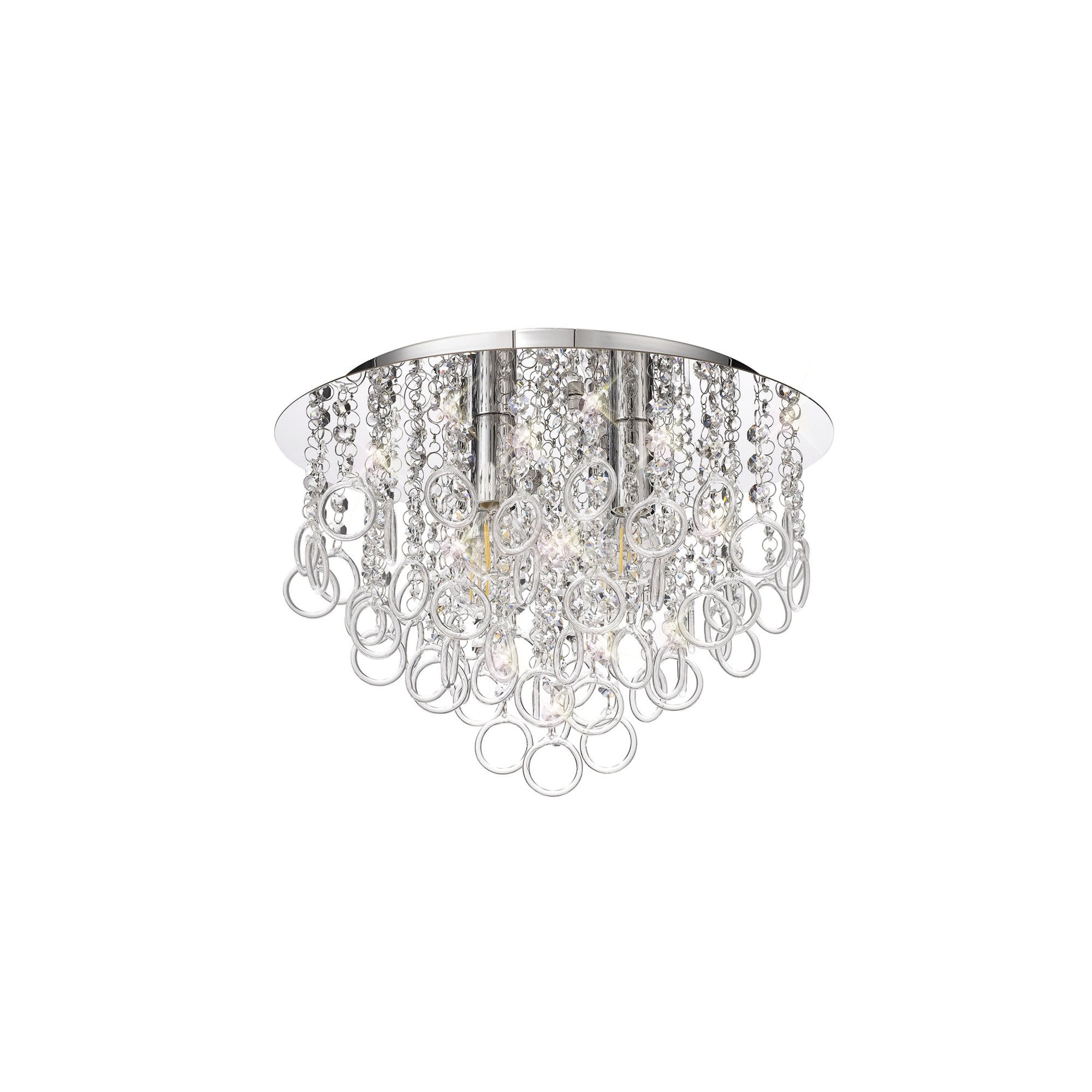 Fabula Mountbatten 4 Light Flush Light - Polished Chrome & Crystal