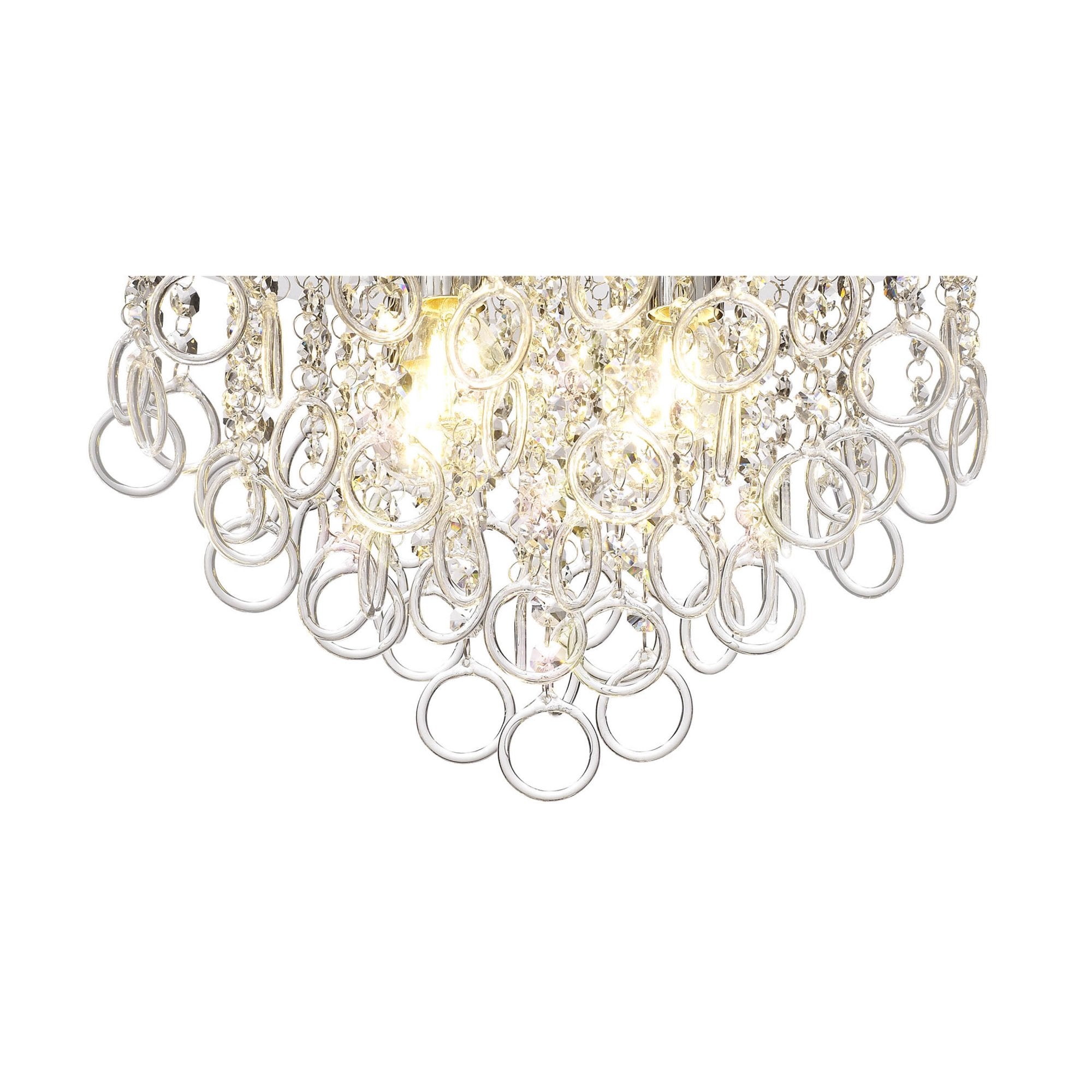 Fabula Mountbatten 4 Light Flush Light - Polished Chrome & Crystal