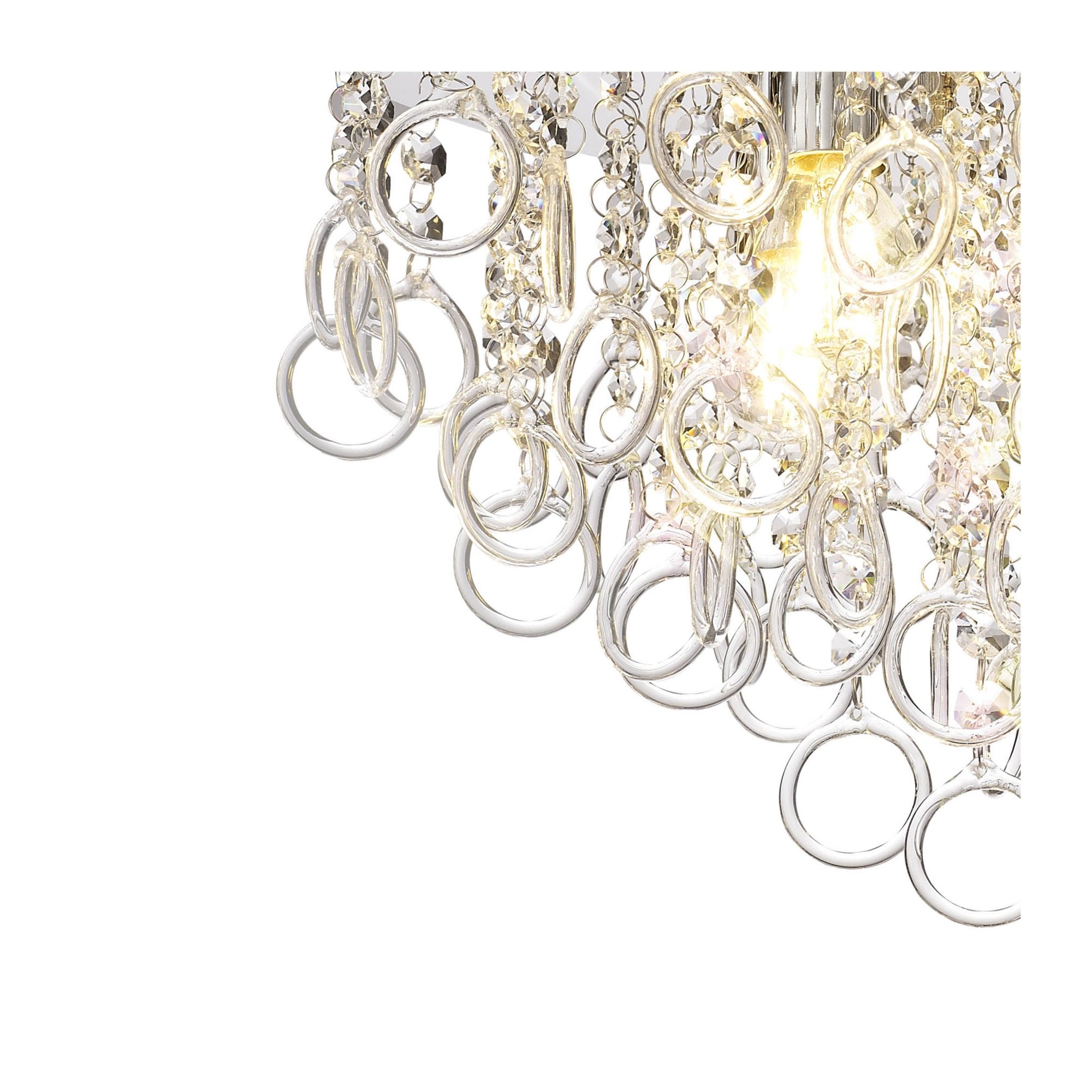Fabula Mountbatten 4 Light Flush Light - Polished Chrome & Crystal