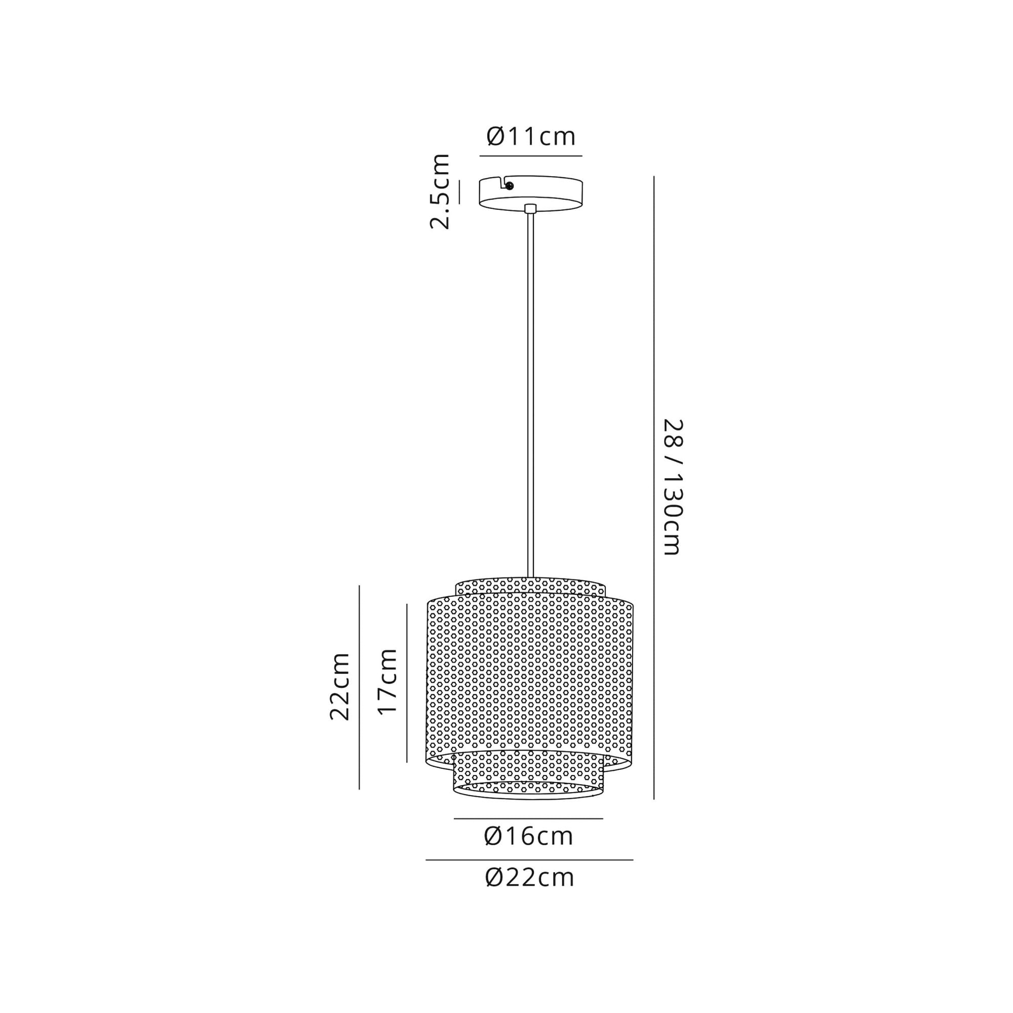 Fabula Cleland Small Single Adjustable Pendant - Matt Black & Satin Gold