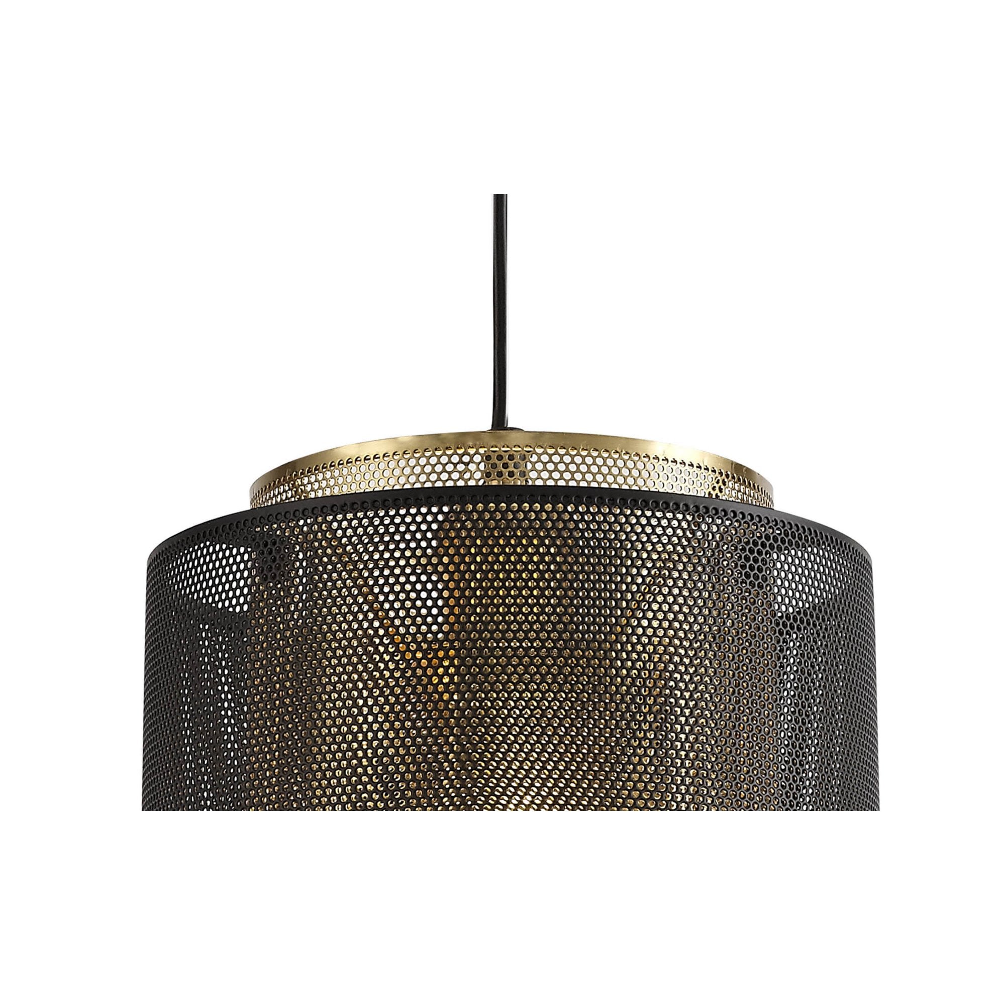 Fabula Cleland Small Single Adjustable Pendant - Matt Black & Satin Gold