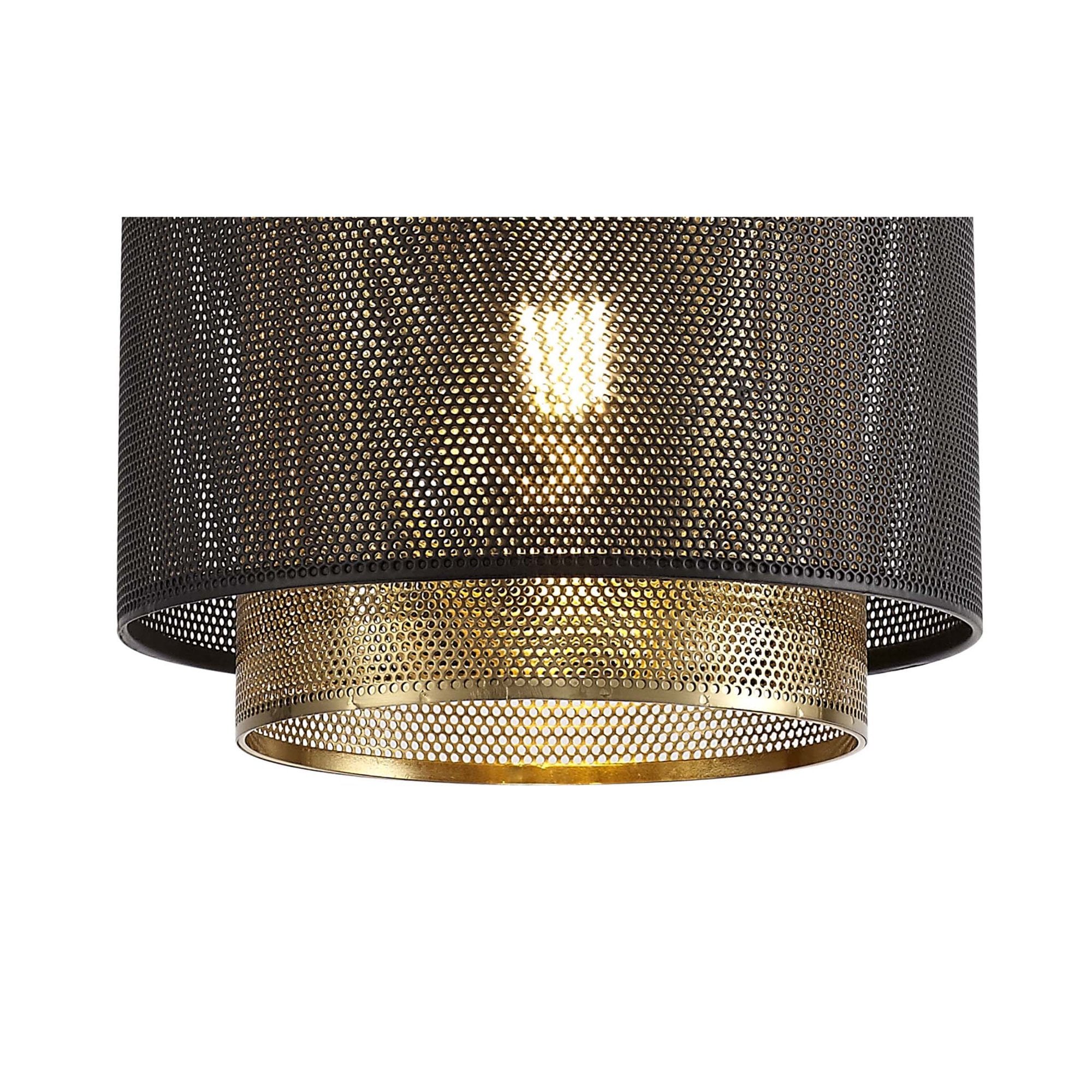 Fabula Cleland Small Single Adjustable Pendant - Matt Black & Satin Gold