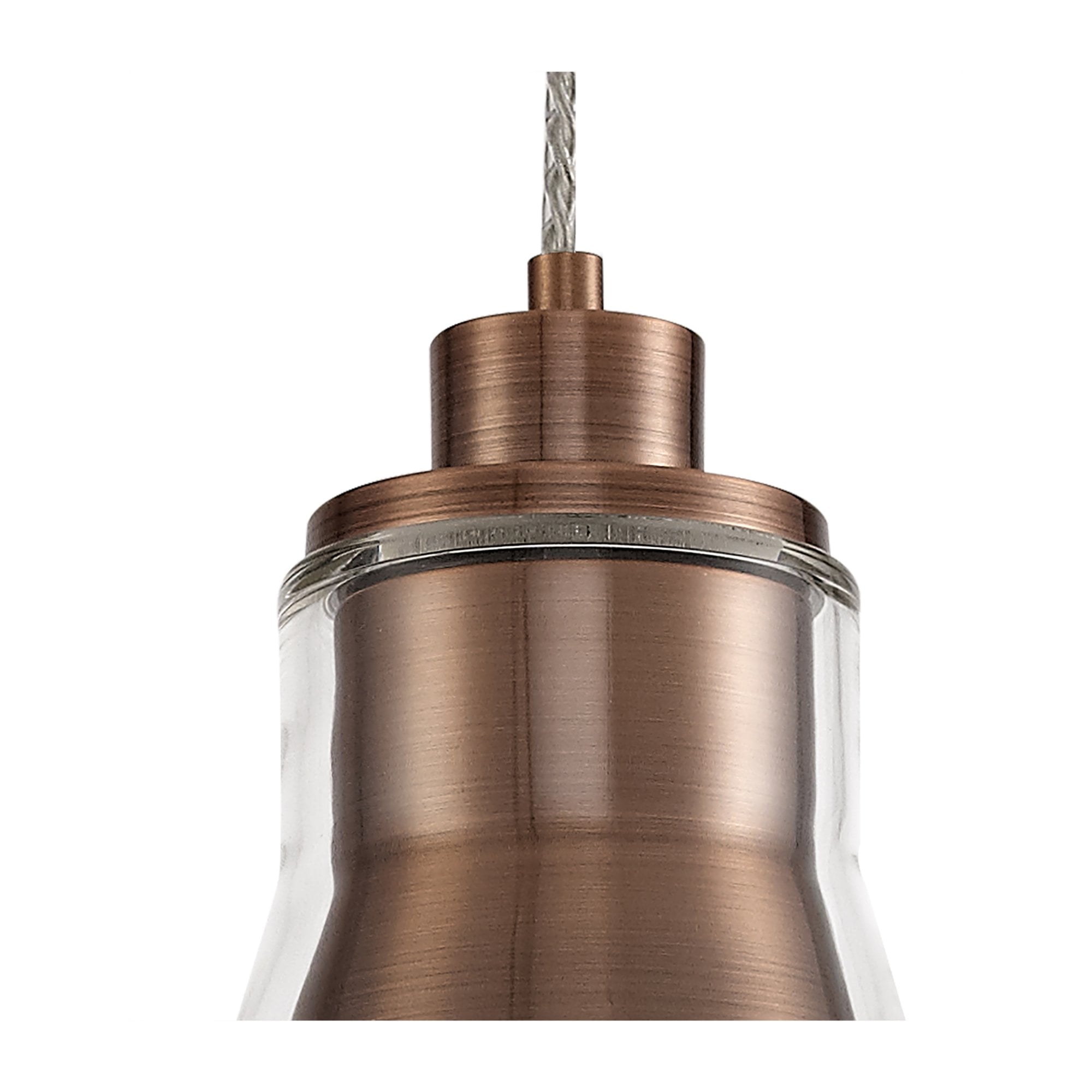 Fabula Pentire Single Pendant - Antique Copper & Clear Glass