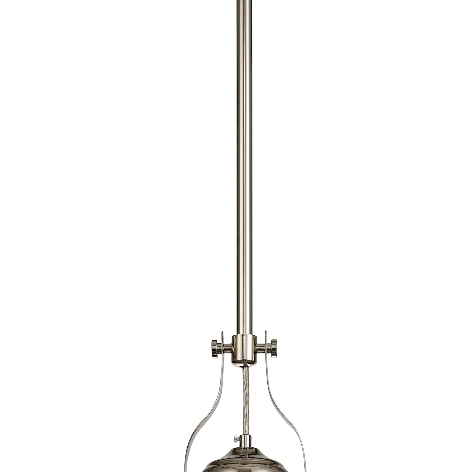 Fabula Epping Single Pendant - 30cm Smooth Bell Glass Shade - Polished Nickel & Clear Glass