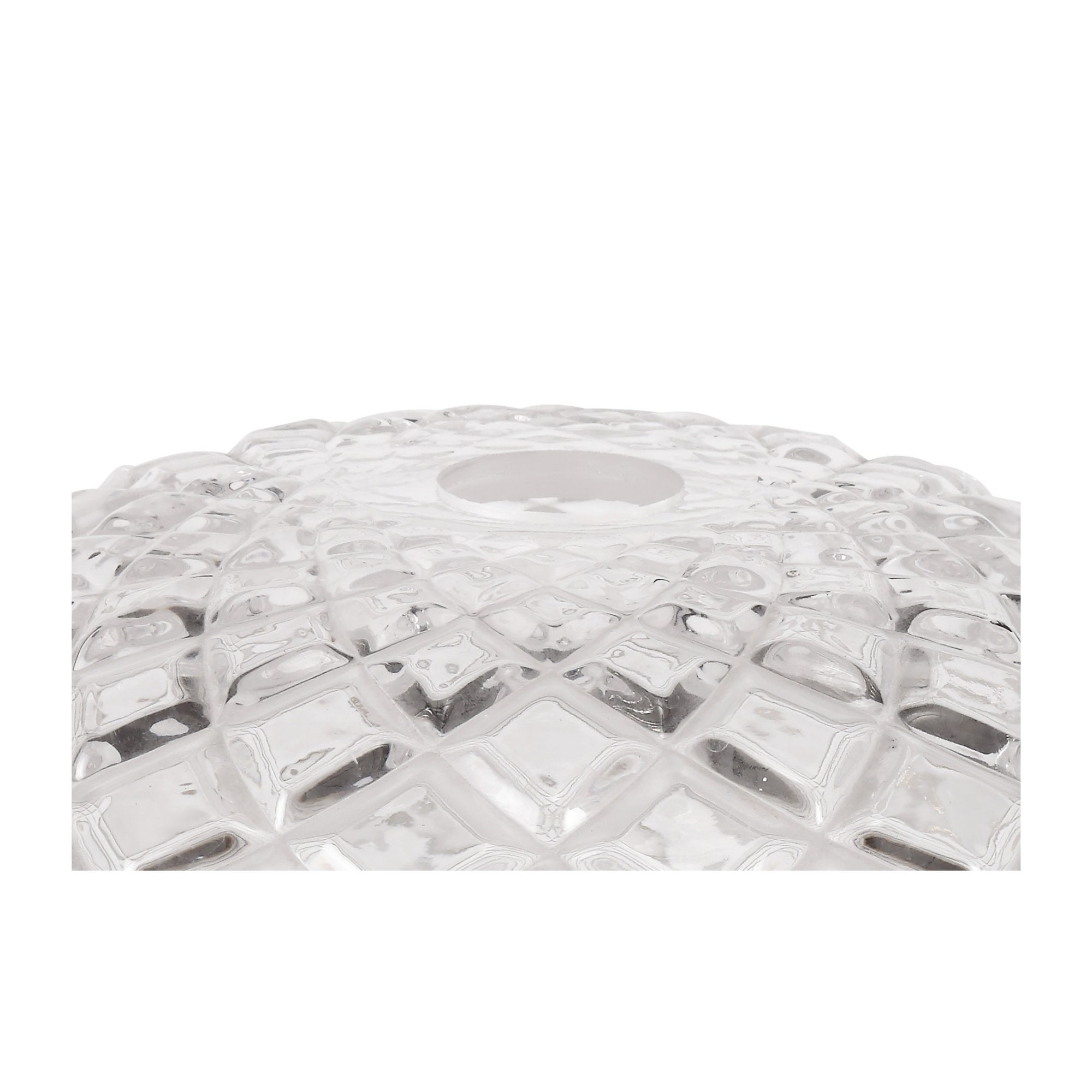 Fabula Epping 30cm Flat Round Shade - Patterned Clear Glass - Shade Only