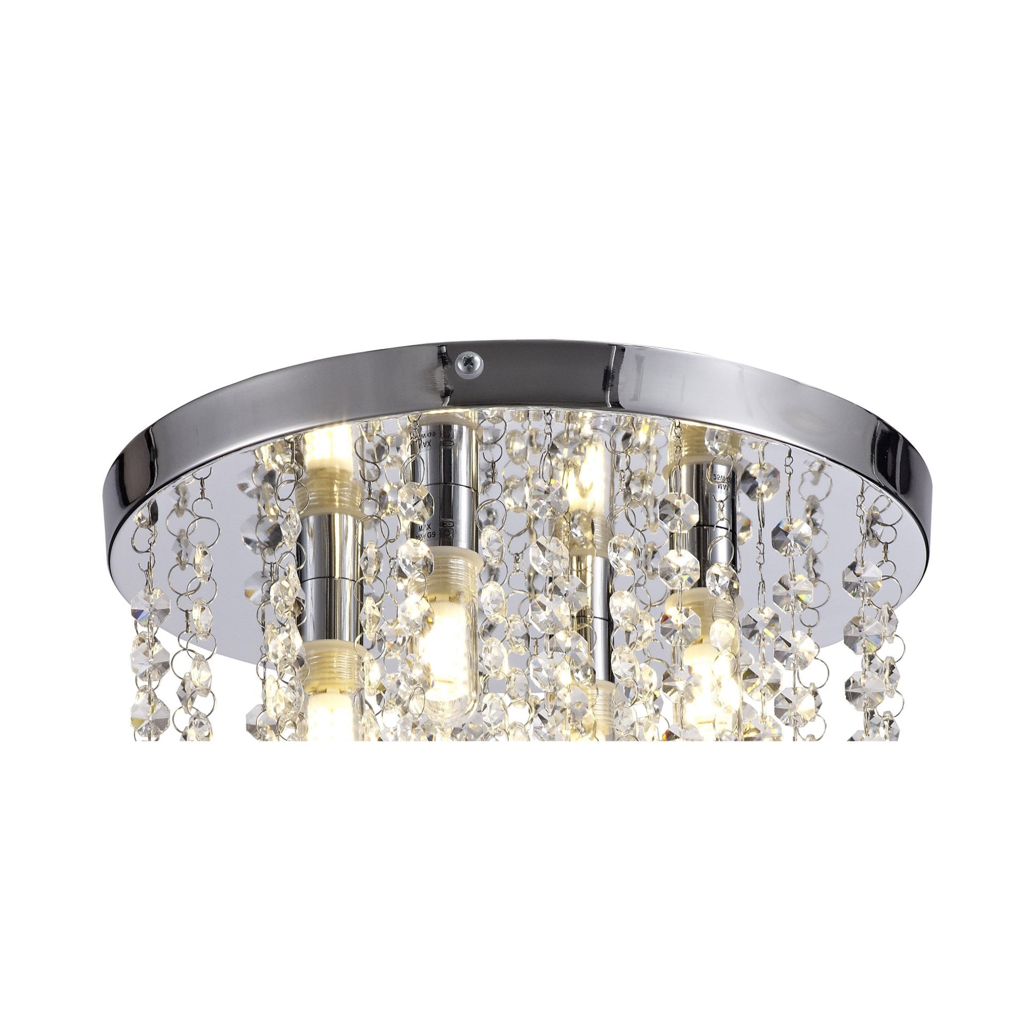 Fabula Valance 4 Light Flush Light - Polished Chrome & Crystal - IP44