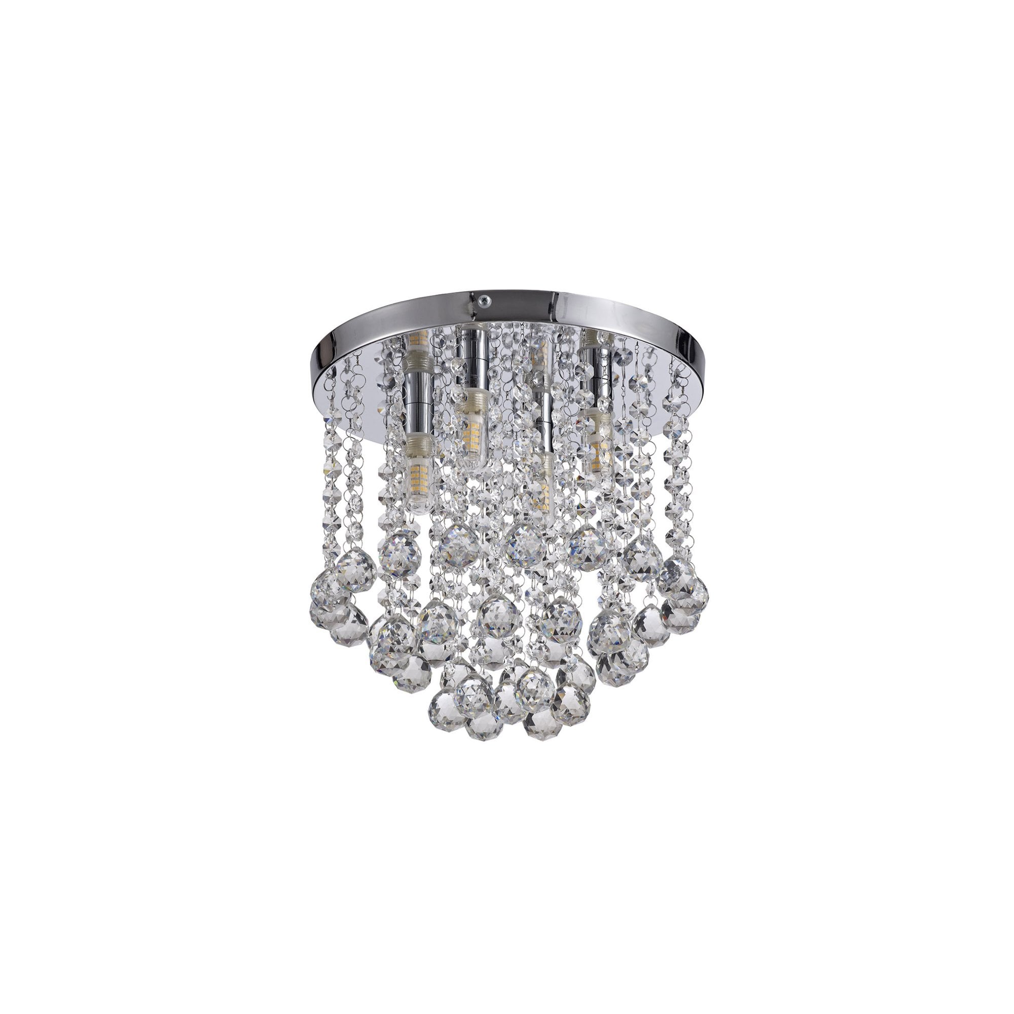 Fabula Valance 4 Light Flush Light - Polished Chrome & Crystal - IP44