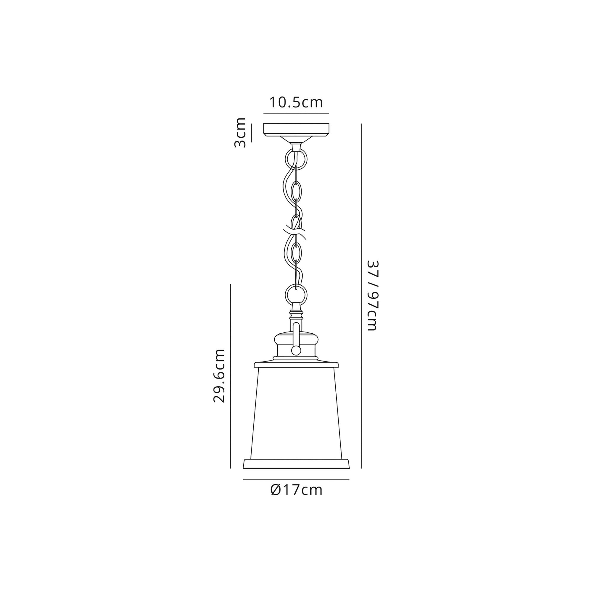 Fabula Nightingale Single Pendant - Black/Gold & Seeded Clear Glass - IP54