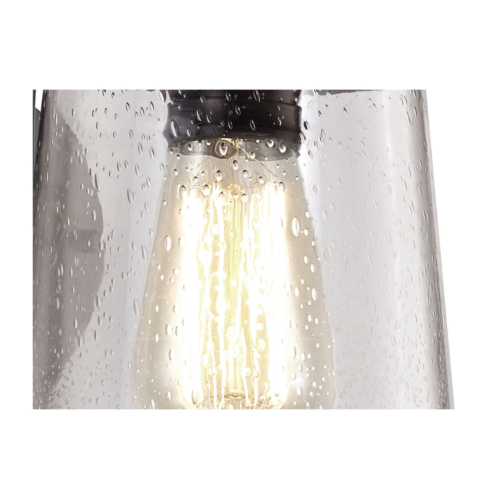 Fabula Nightingale Single Wall Lamp - Black/Gold & Seeded Clear Glass - IP54