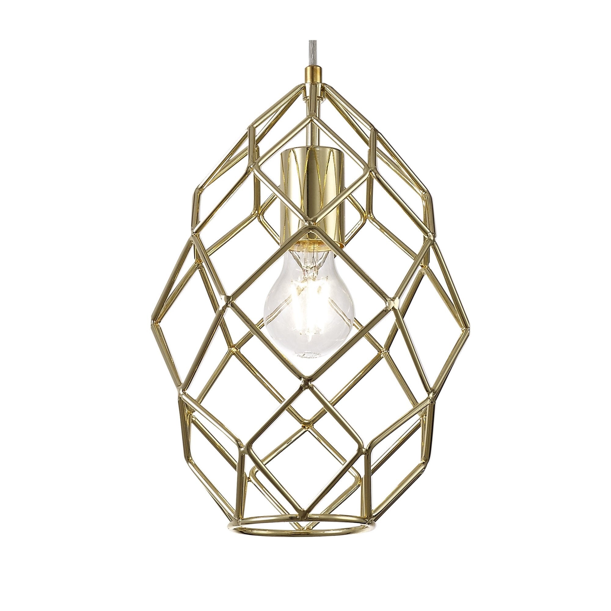Fabula Cavendish Curved Cylinder Pendant - Polished Brass