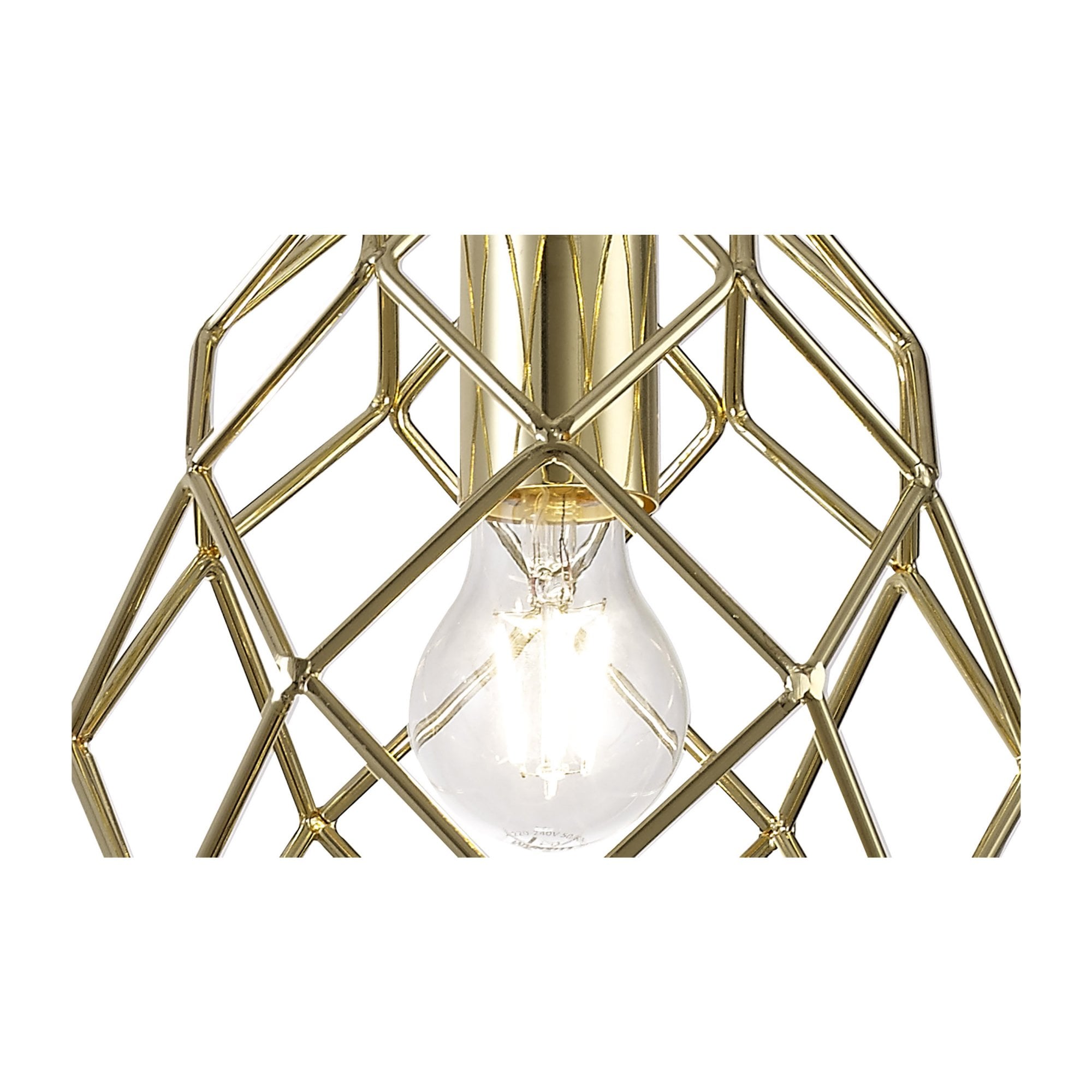 Fabula Cavendish Curved Cylinder Pendant - Polished Brass