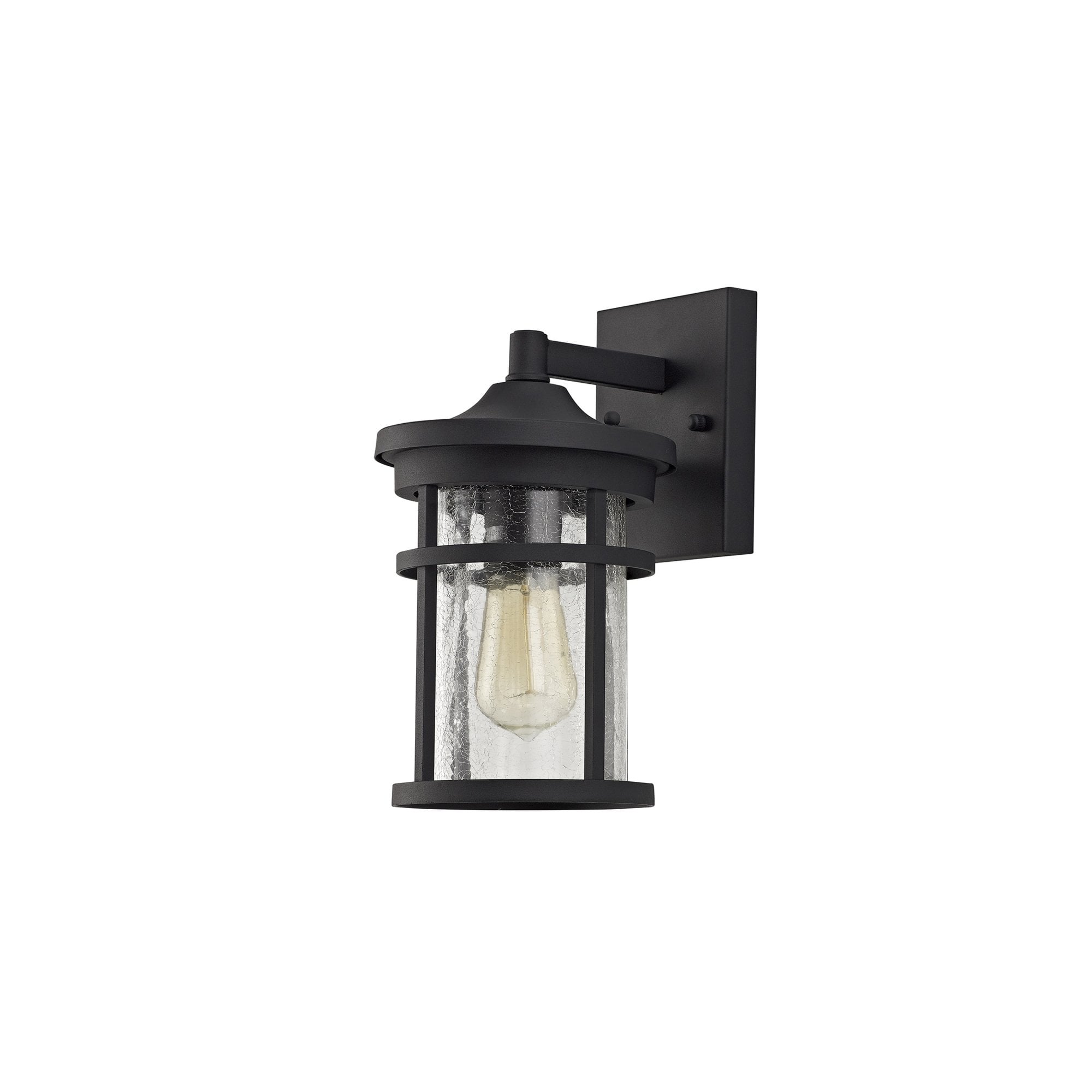 Fabula Bennington Wall Lamp - Black & Clear Crackled Glass - IP54