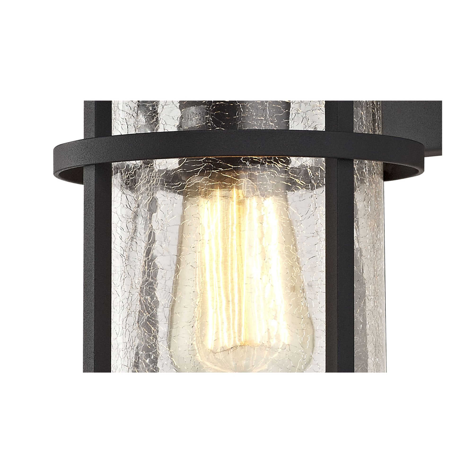 Fabula Bennington Wall Lamp - Black & Clear Crackled Glass - IP54