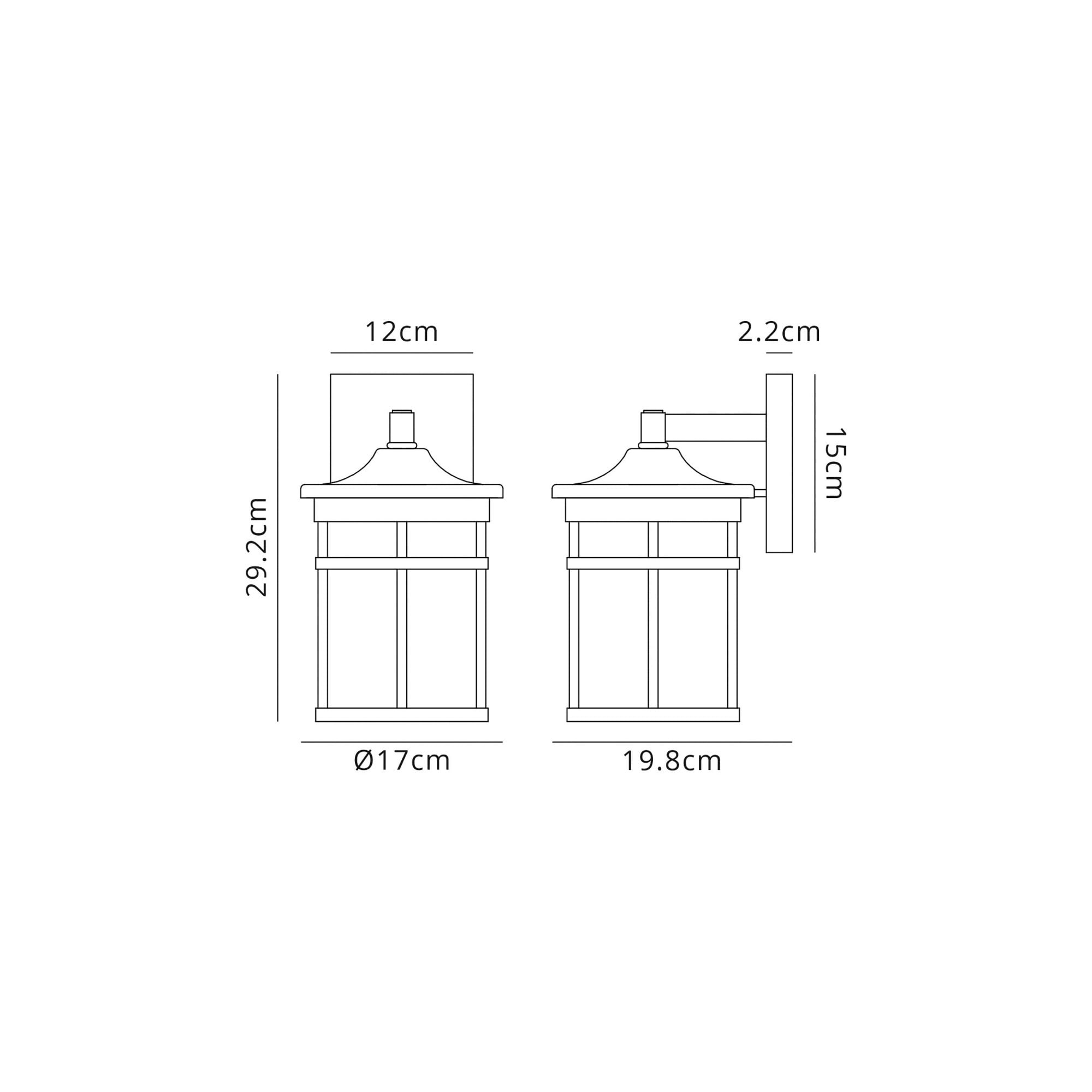Fabula Bennington Wall Lamp - Black & Clear Crackled Glass - IP54