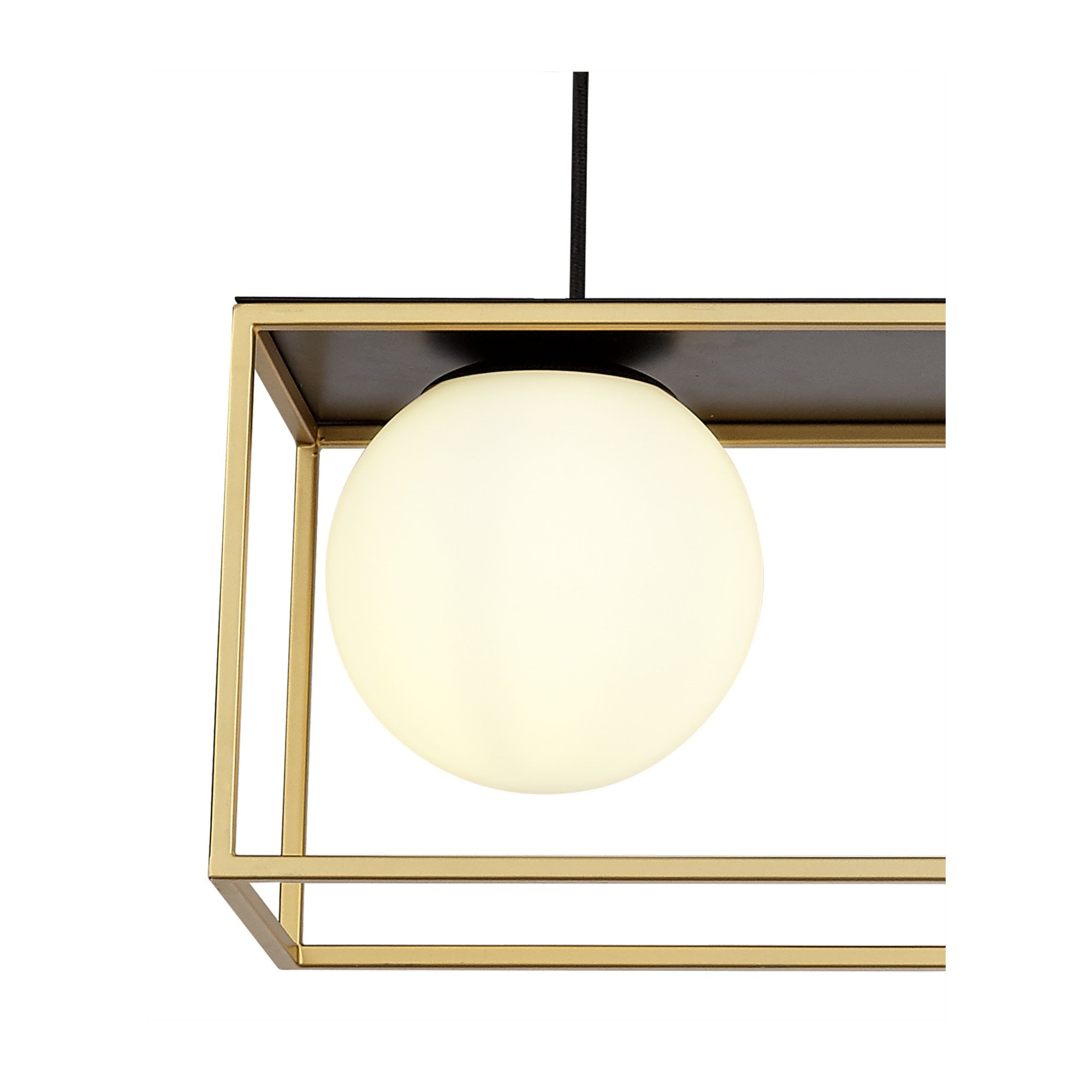 Fabula Newbury 3 Light Adjustable Linear Pendant - Matt Black & Painted Gold