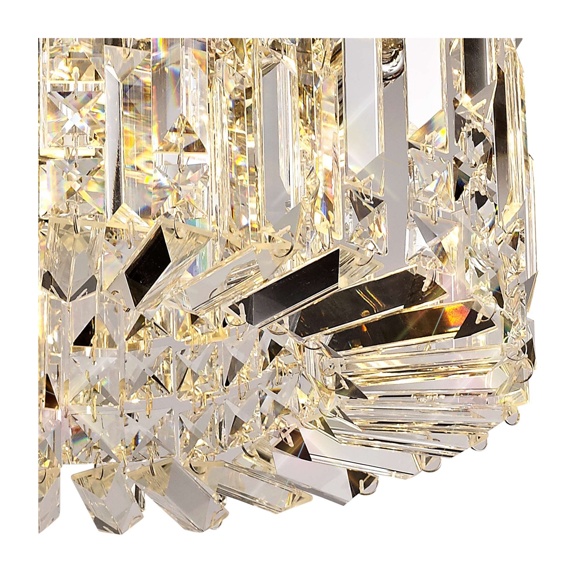 Fabula Fernbank 5 Light Round Flush Chandelier - Polished Chrome & Crystal