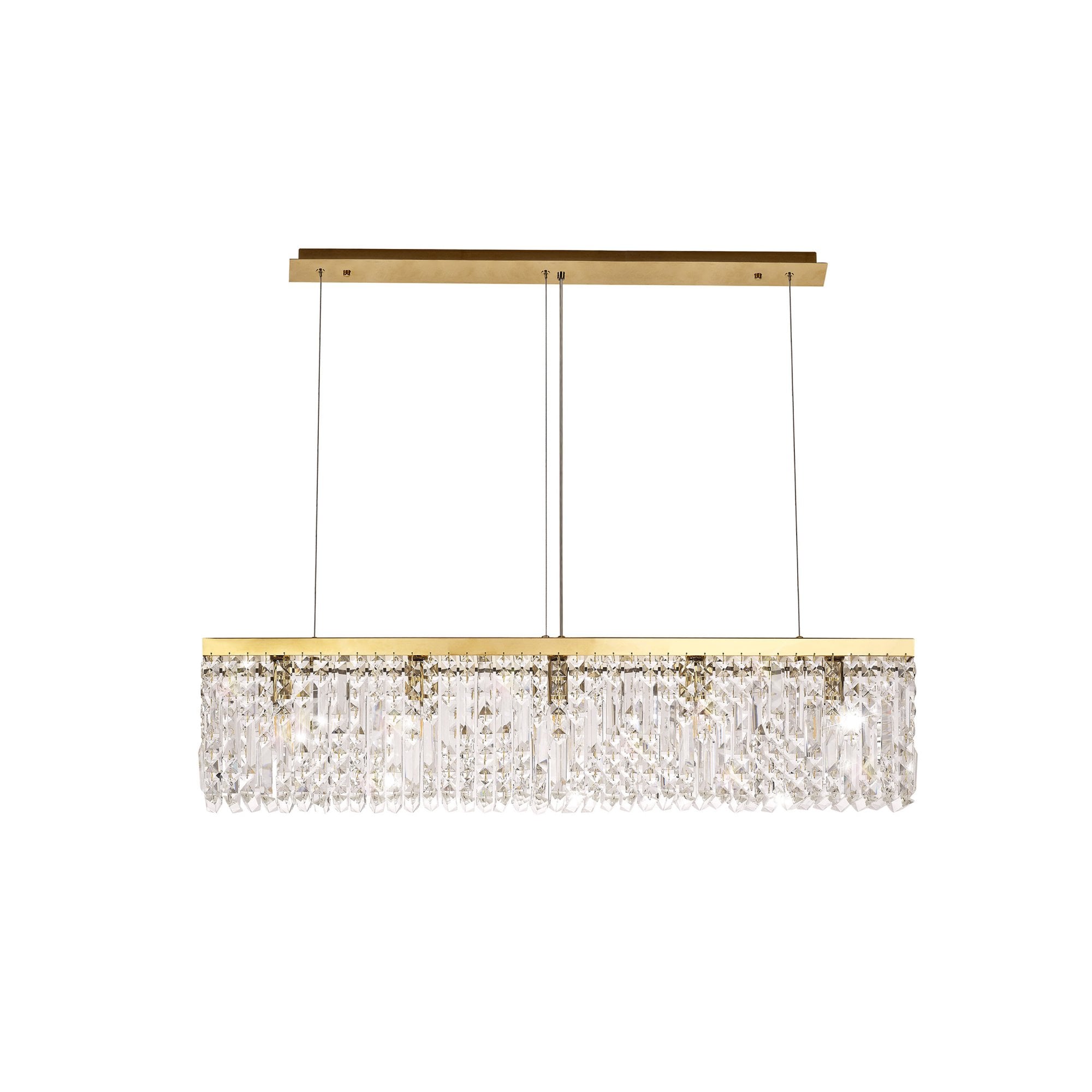 Fabula Fernbank 5 Light Linear Pendant Chandelier - Gold & Crystal