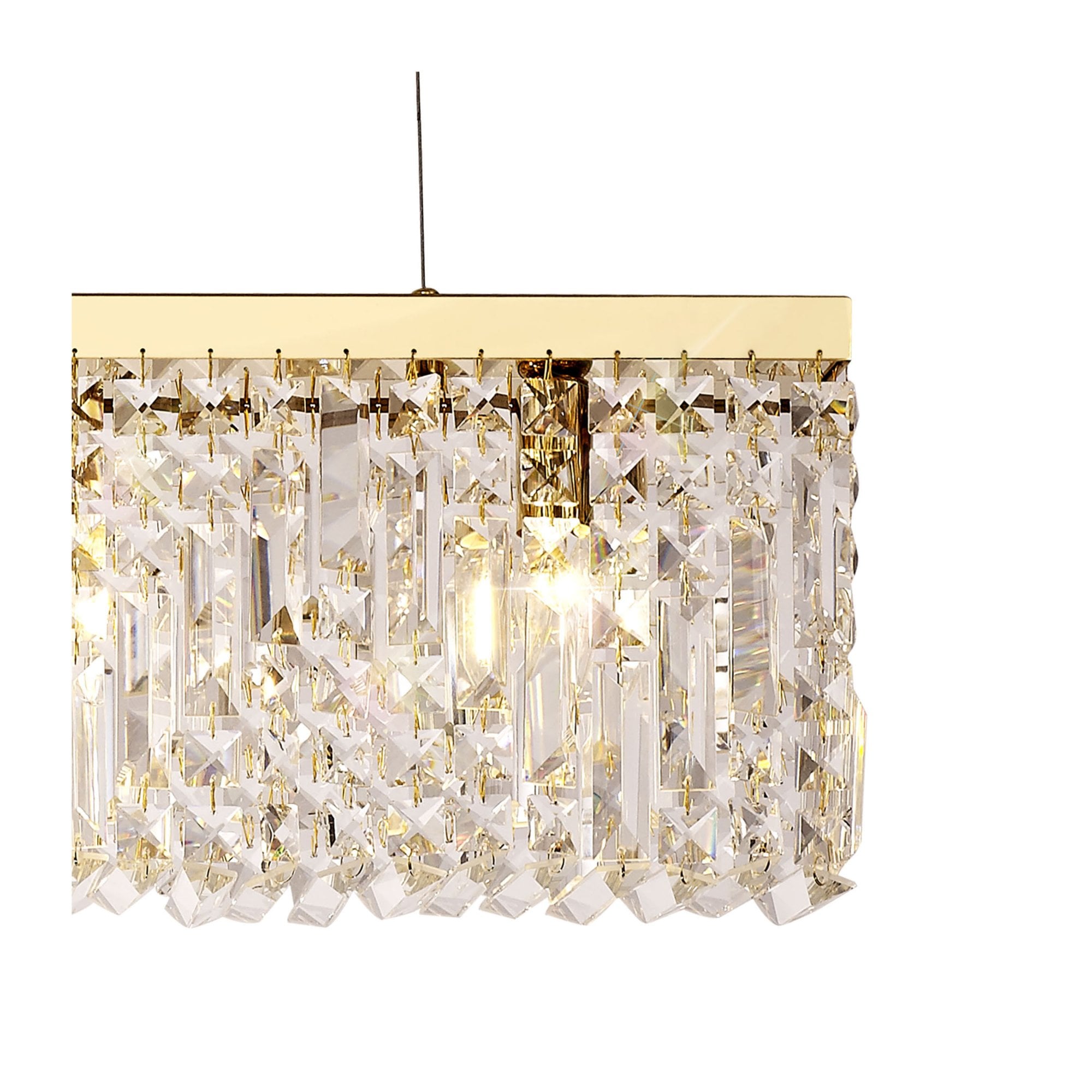Fabula Fernbank 5 Light Linear Pendant Chandelier - Gold & Crystal