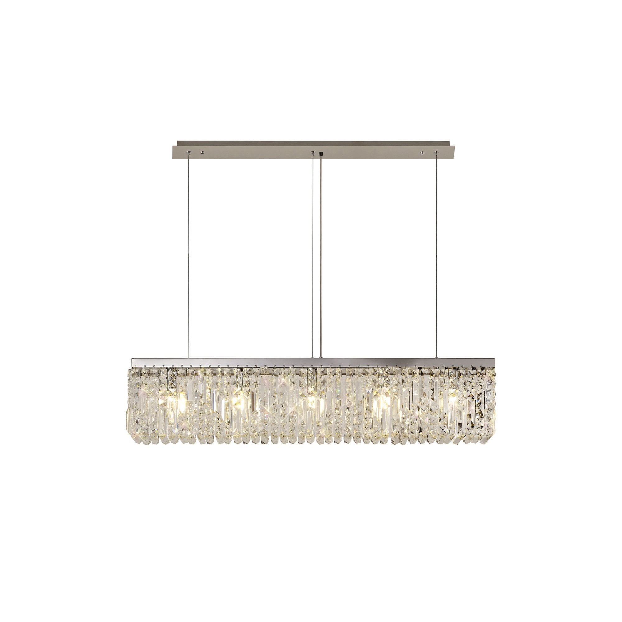 Fabula Fernbank 5 Light Linear Pendant Chandelier - Polished Chrome & Crystal