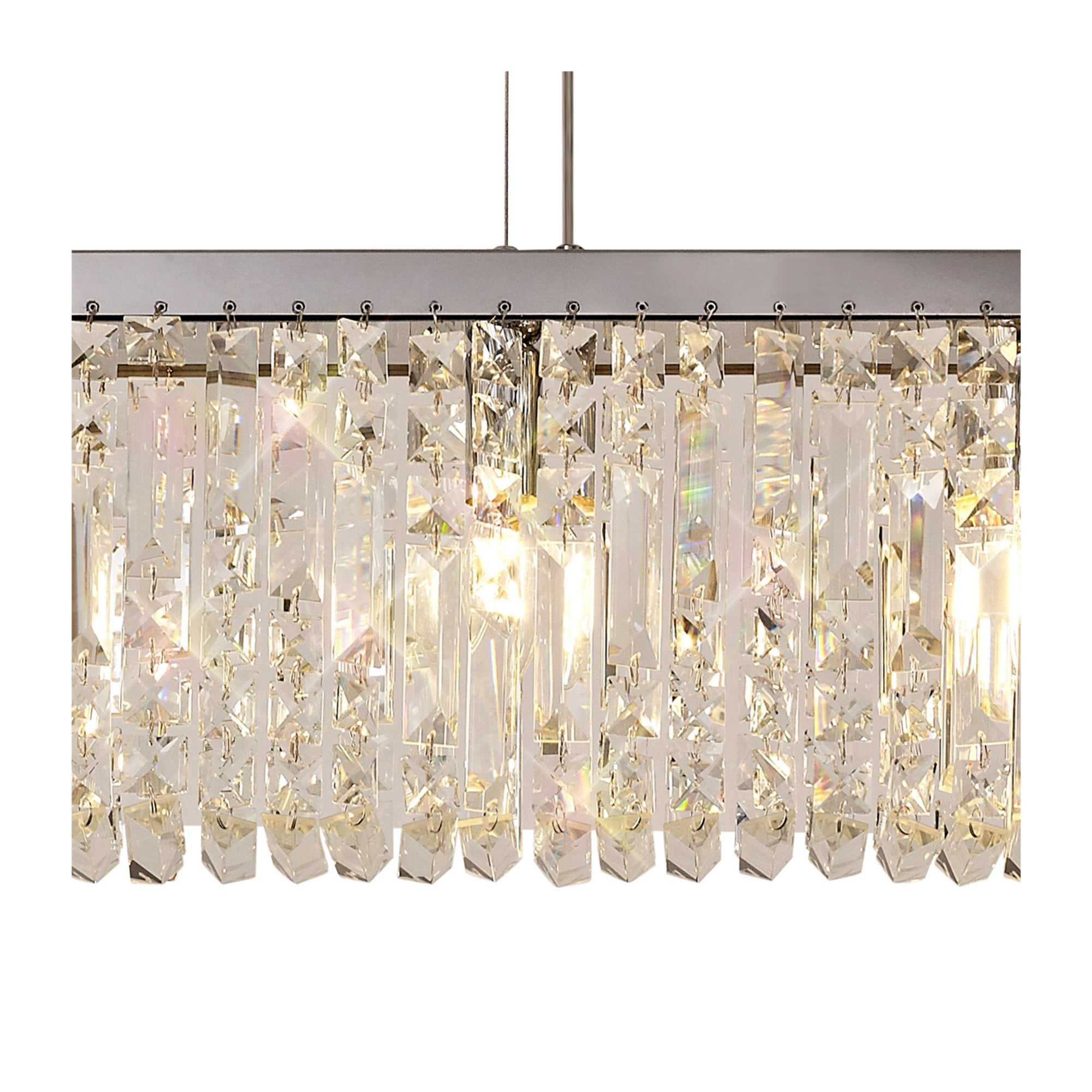 Fabula Fernbank 5 Light Linear Pendant Chandelier - Polished Chrome & Crystal