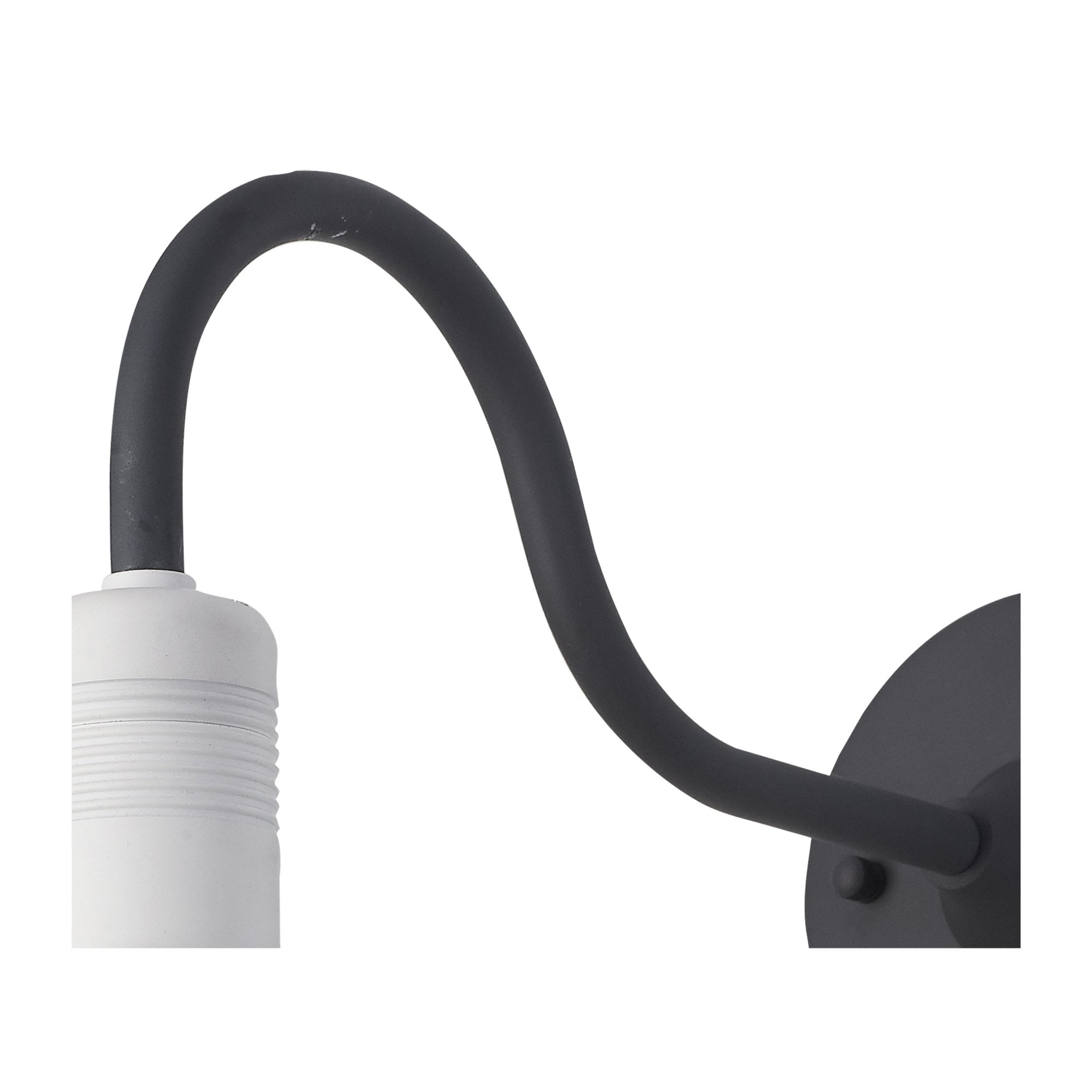 Fabula Maybury Single Curved Arm Wall Lamp - Anthracite & Matt White - IP65