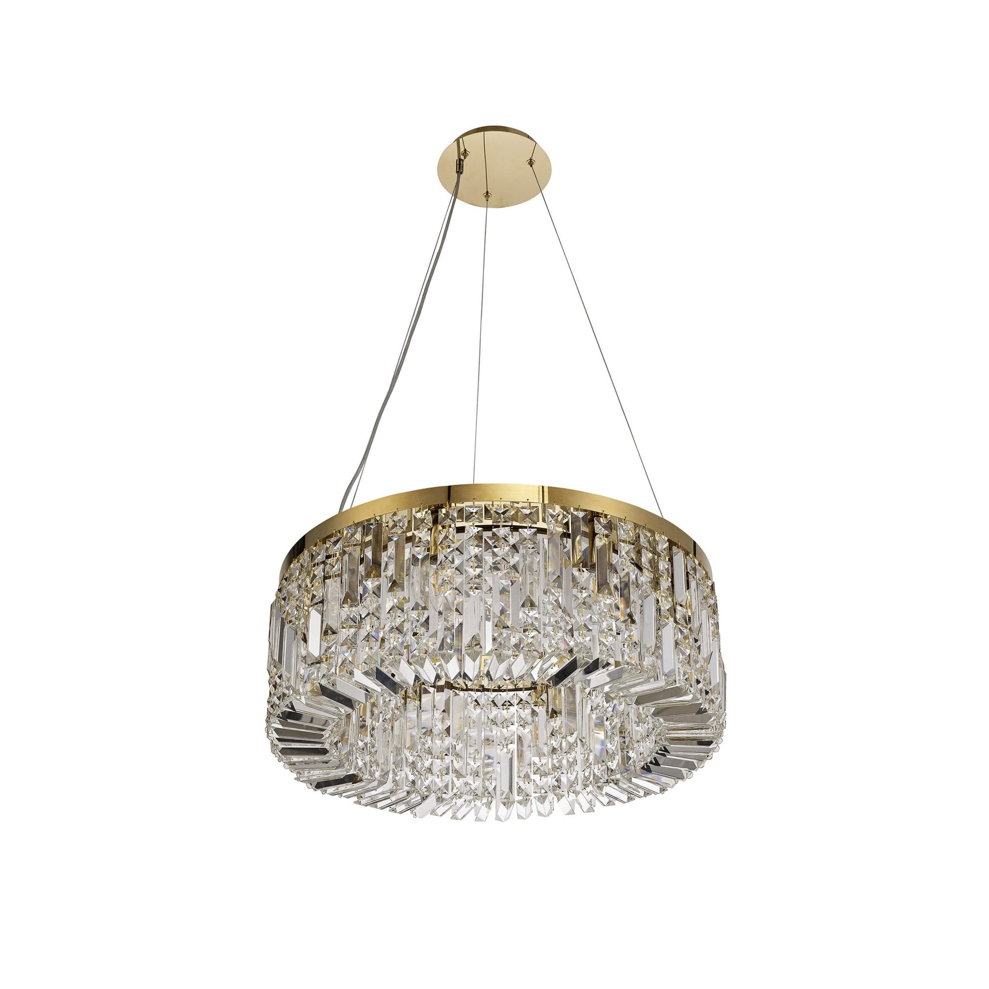 Fabula Fernbank 8 Light Round Pendant Chandelier - Gold & Crystal