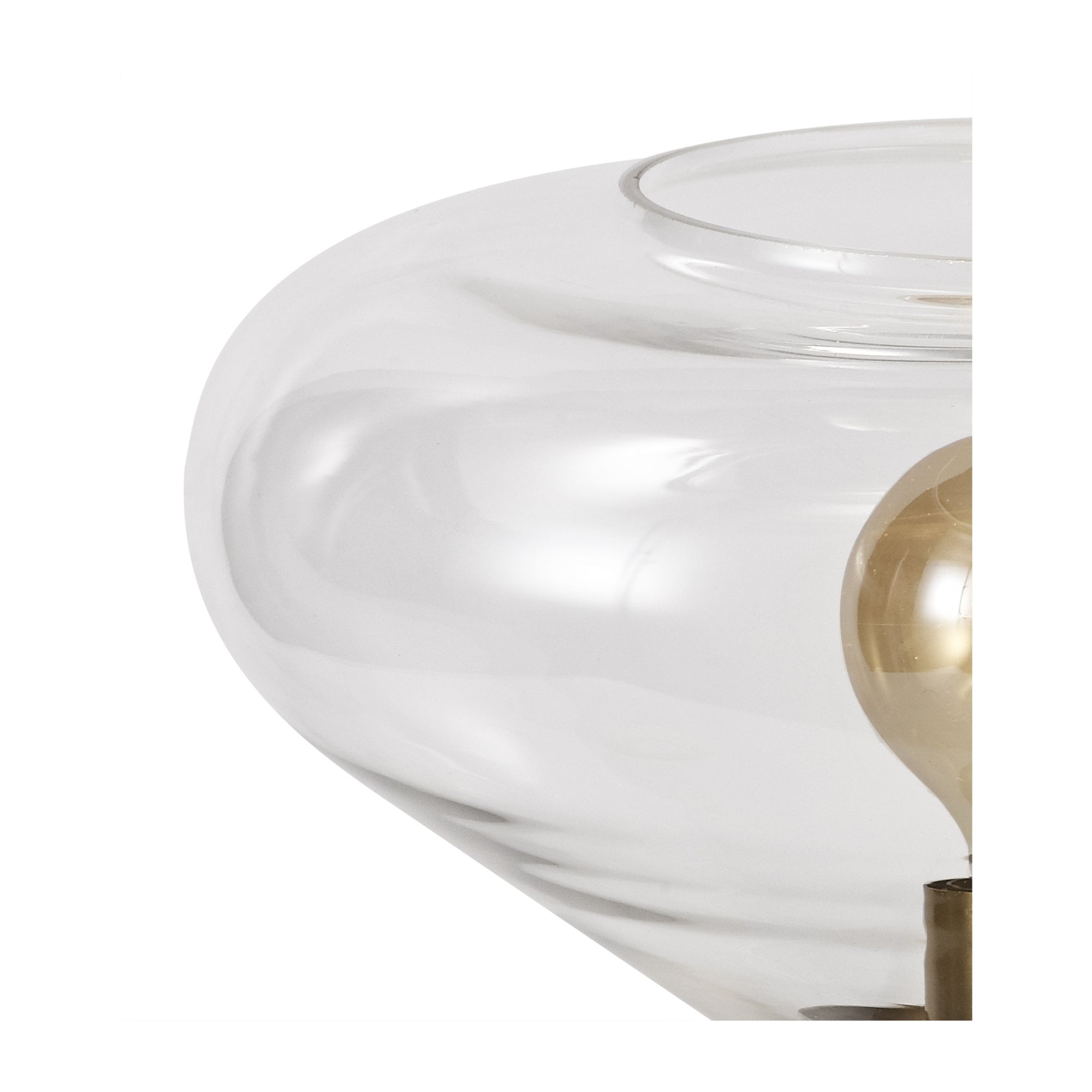 Fabula Maple Wide Table Lamp - Aged Brass & Clear Glass