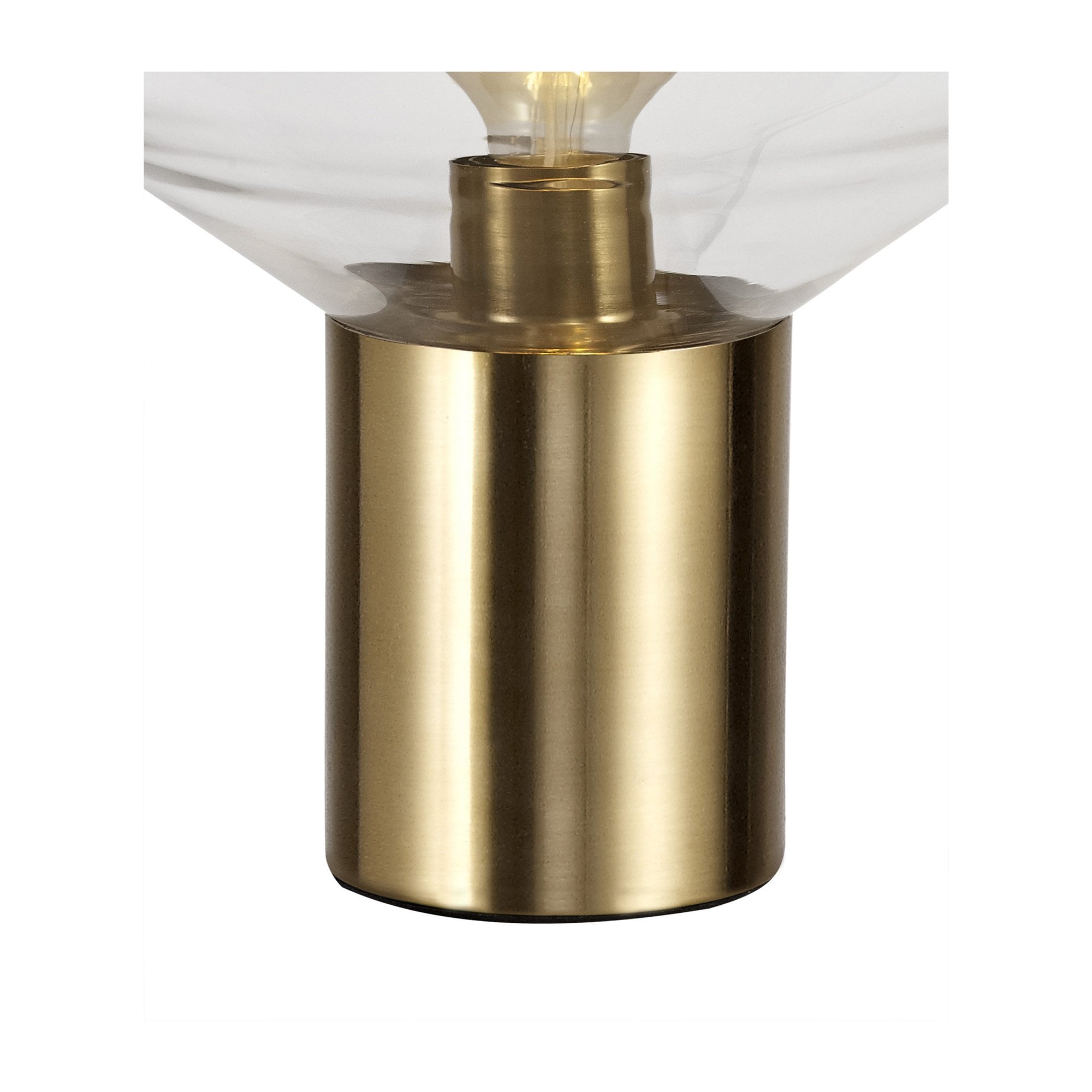 Fabula Maple Wide Table Lamp - Aged Brass & Clear Glass