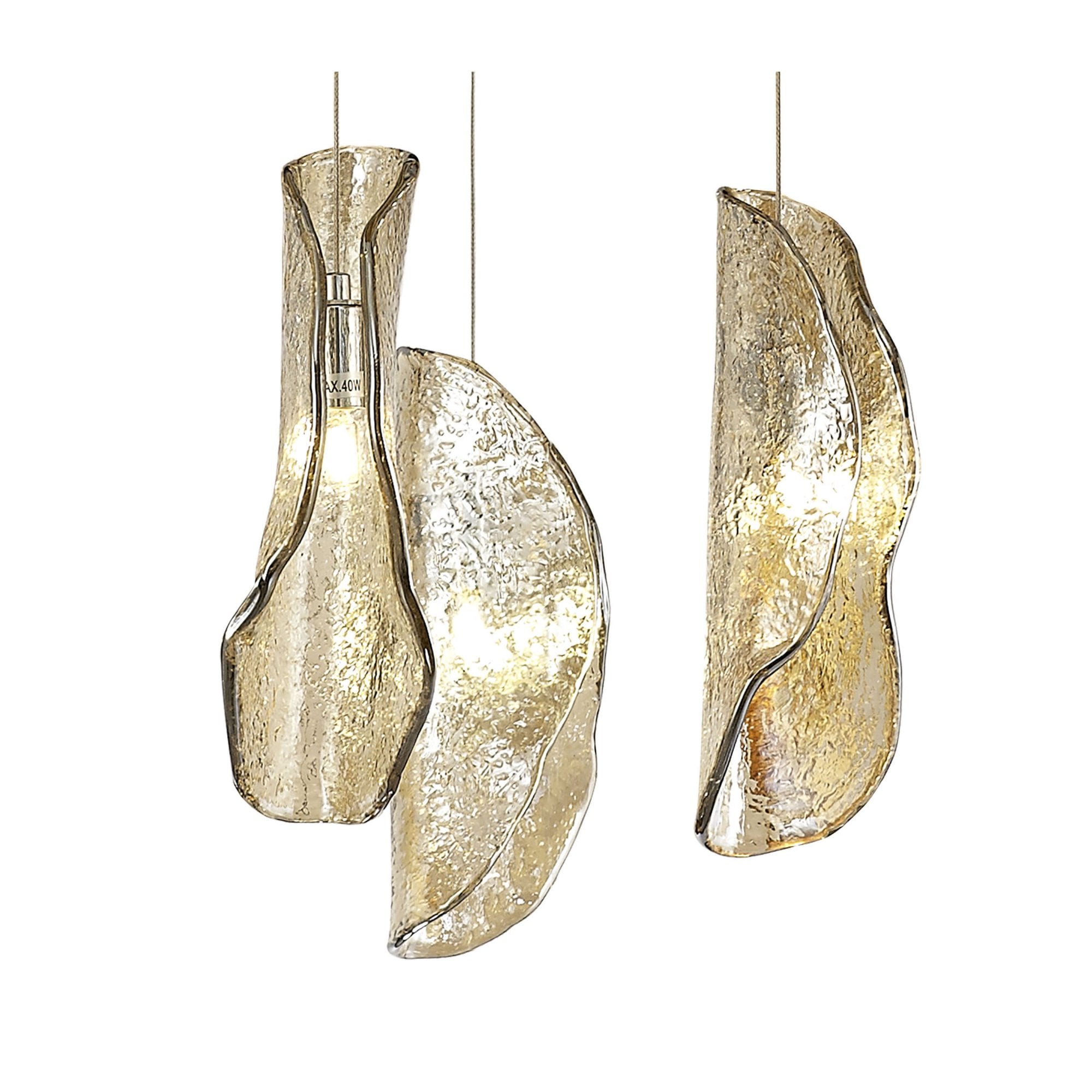 Fabula Treetops 21 Light Pendant - Brass & Cognac Glass