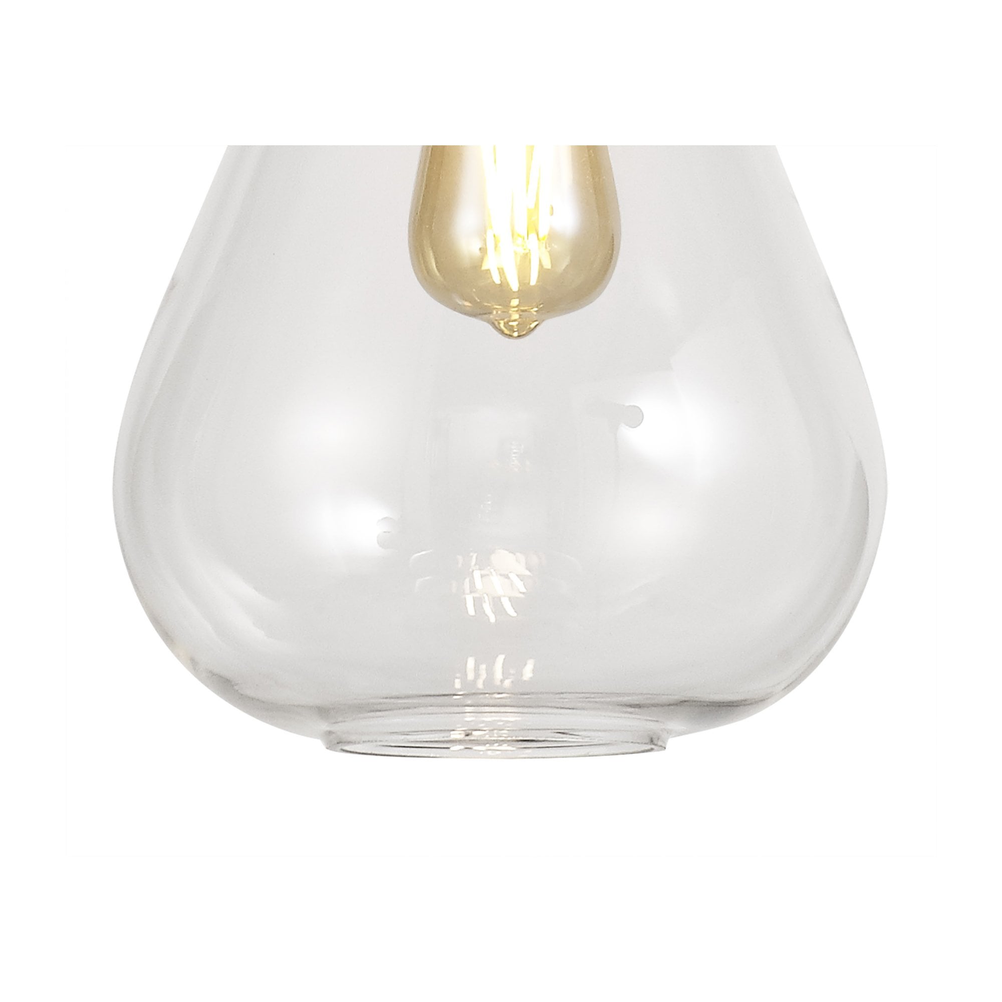 Fabula Maple Narrow Pendant - Aged Brass & Clear Glass