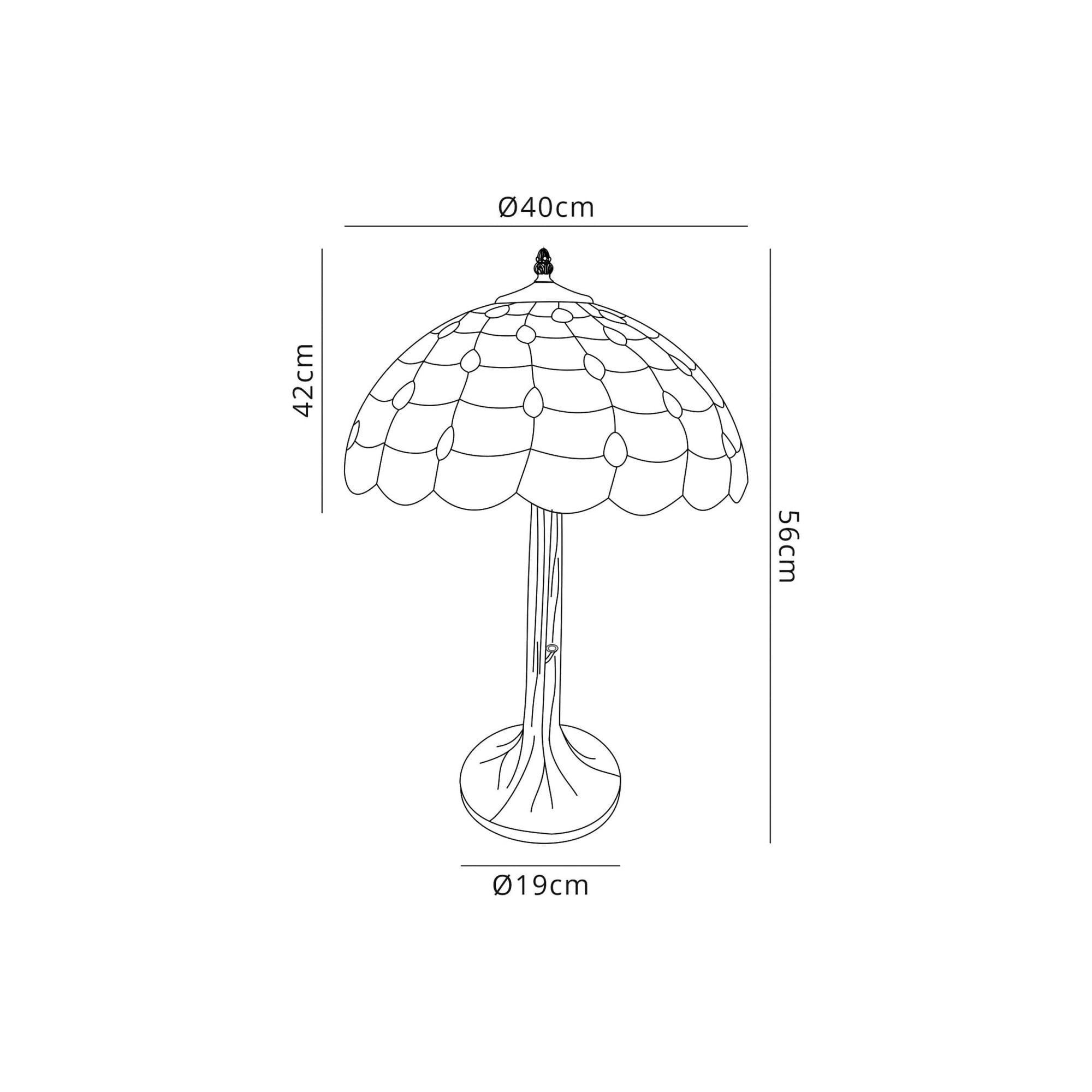Fabula Crescent 2 Light Tree Like Table Lamp - 40cm Tiffany Shade - Beige