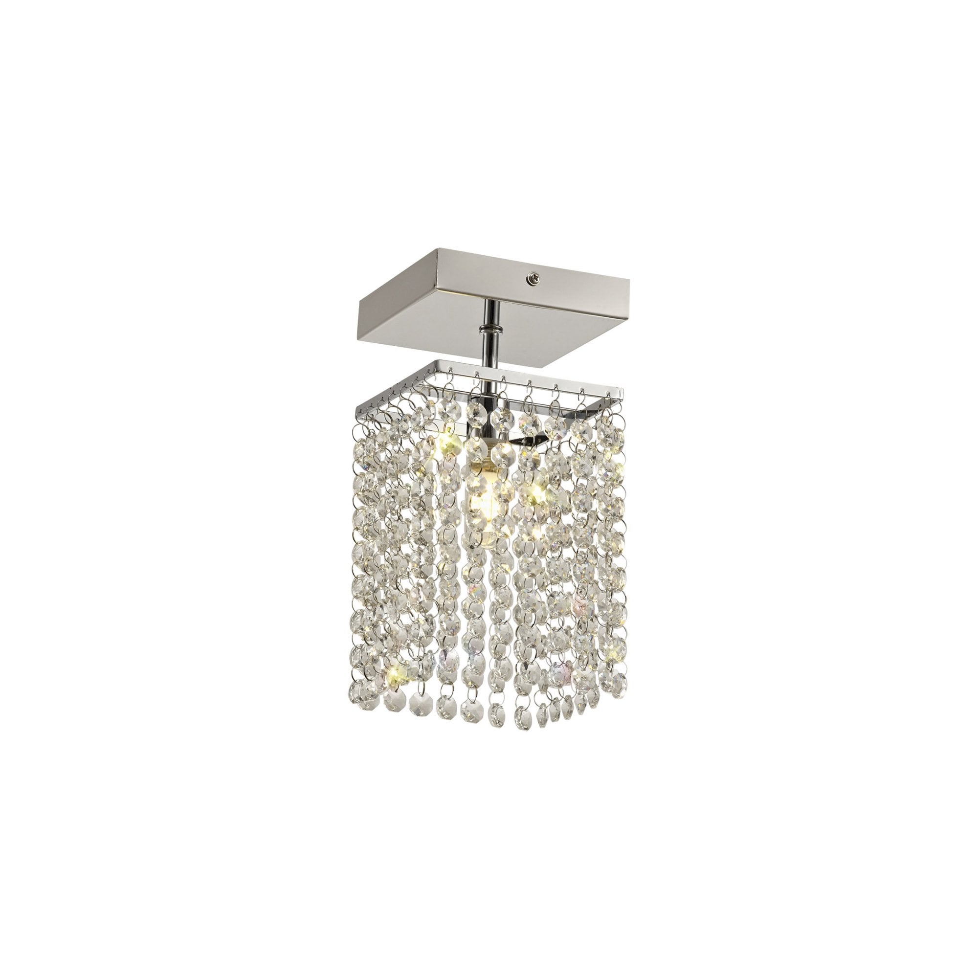 Fabula Hatfields Single Semi-Flush Light - Polished Chrome & Crystal - IP44