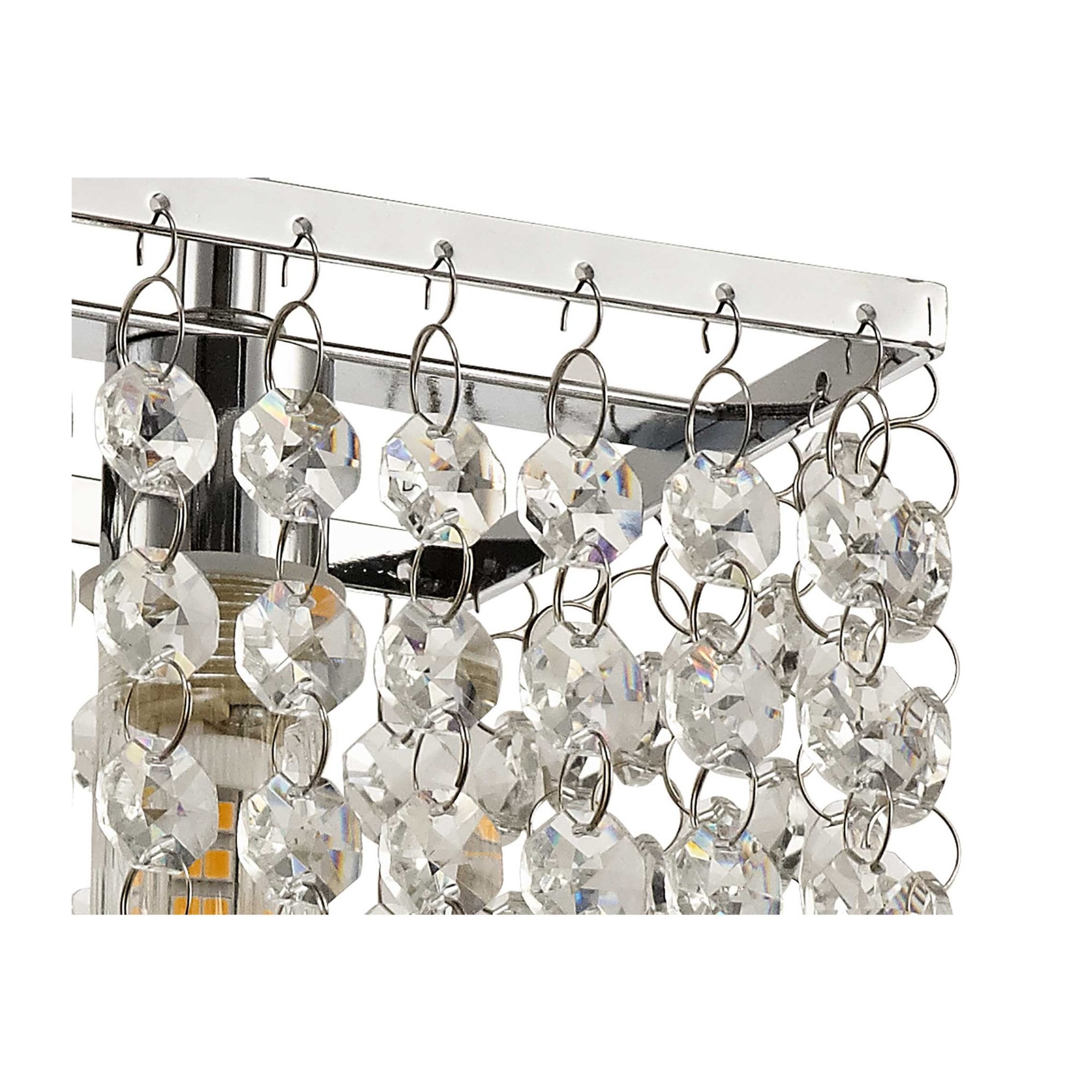 Fabula Hatfields Single Semi-Flush Light - Polished Chrome & Crystal - IP44