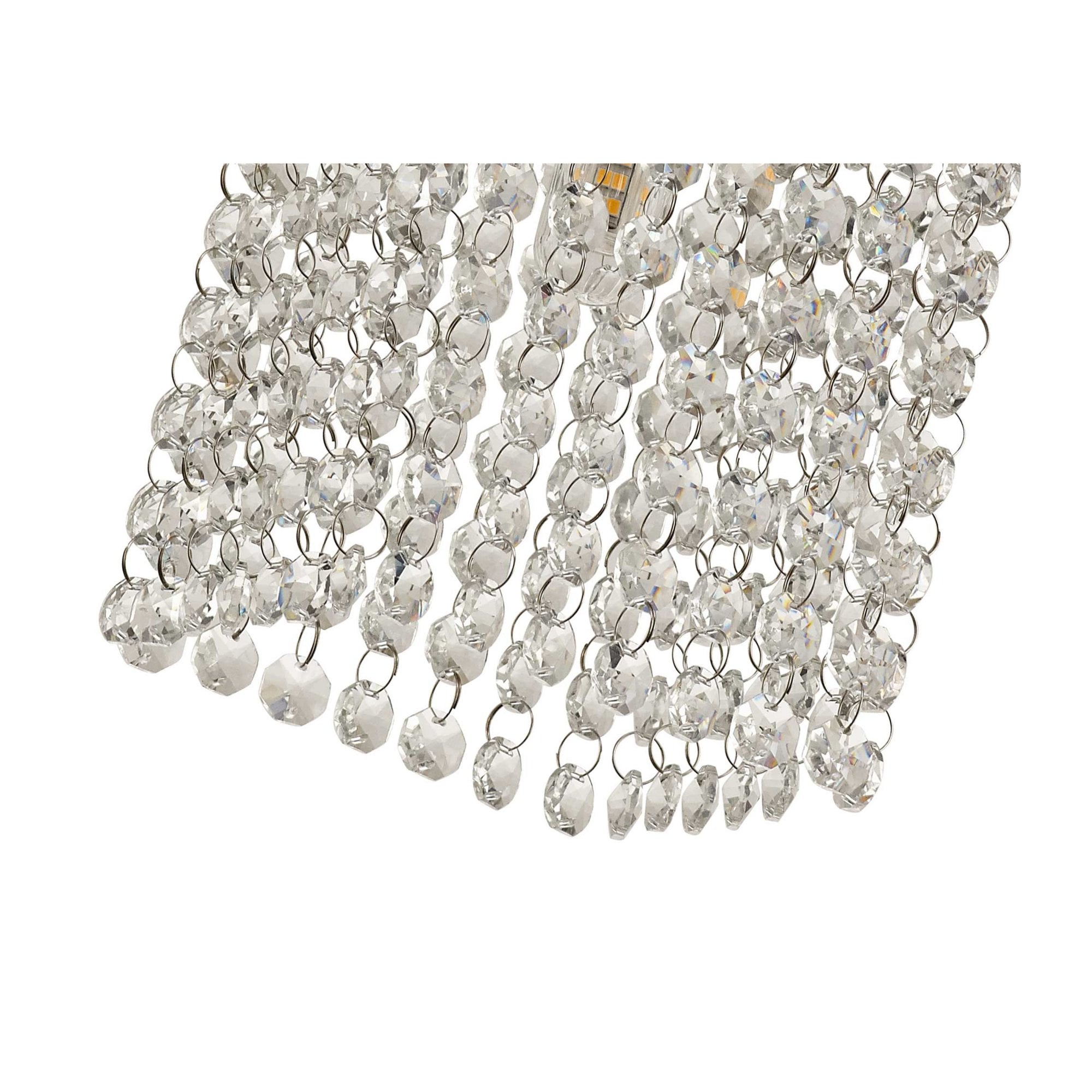 Fabula Hatfields Single Semi-Flush Light - Polished Chrome & Crystal - IP44