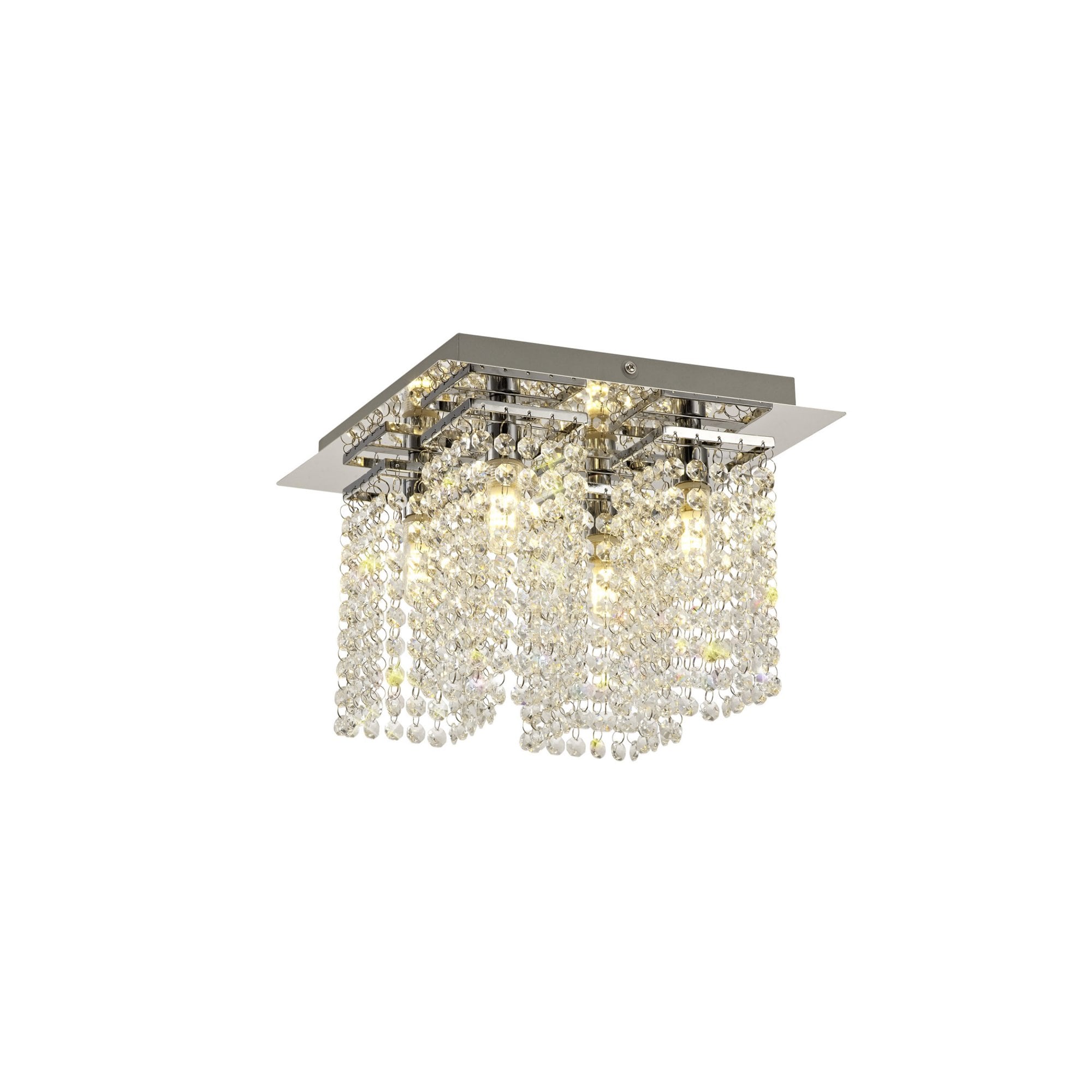 Fabula Hatfields 4 Light Flush Light - Polished Chrome & Crystal - IP44