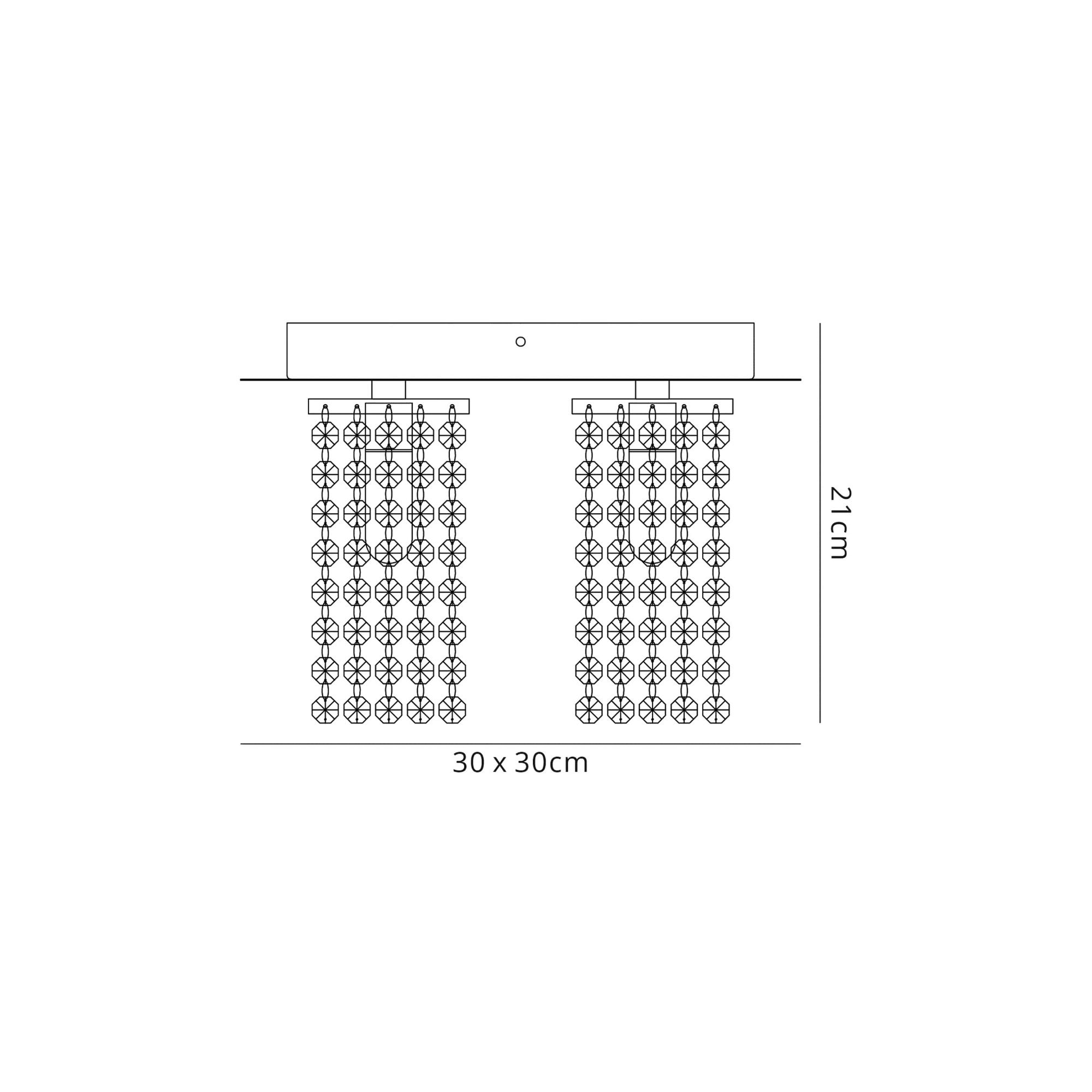 Fabula Hatfields 4 Light Flush Light - Polished Chrome & Crystal - IP44