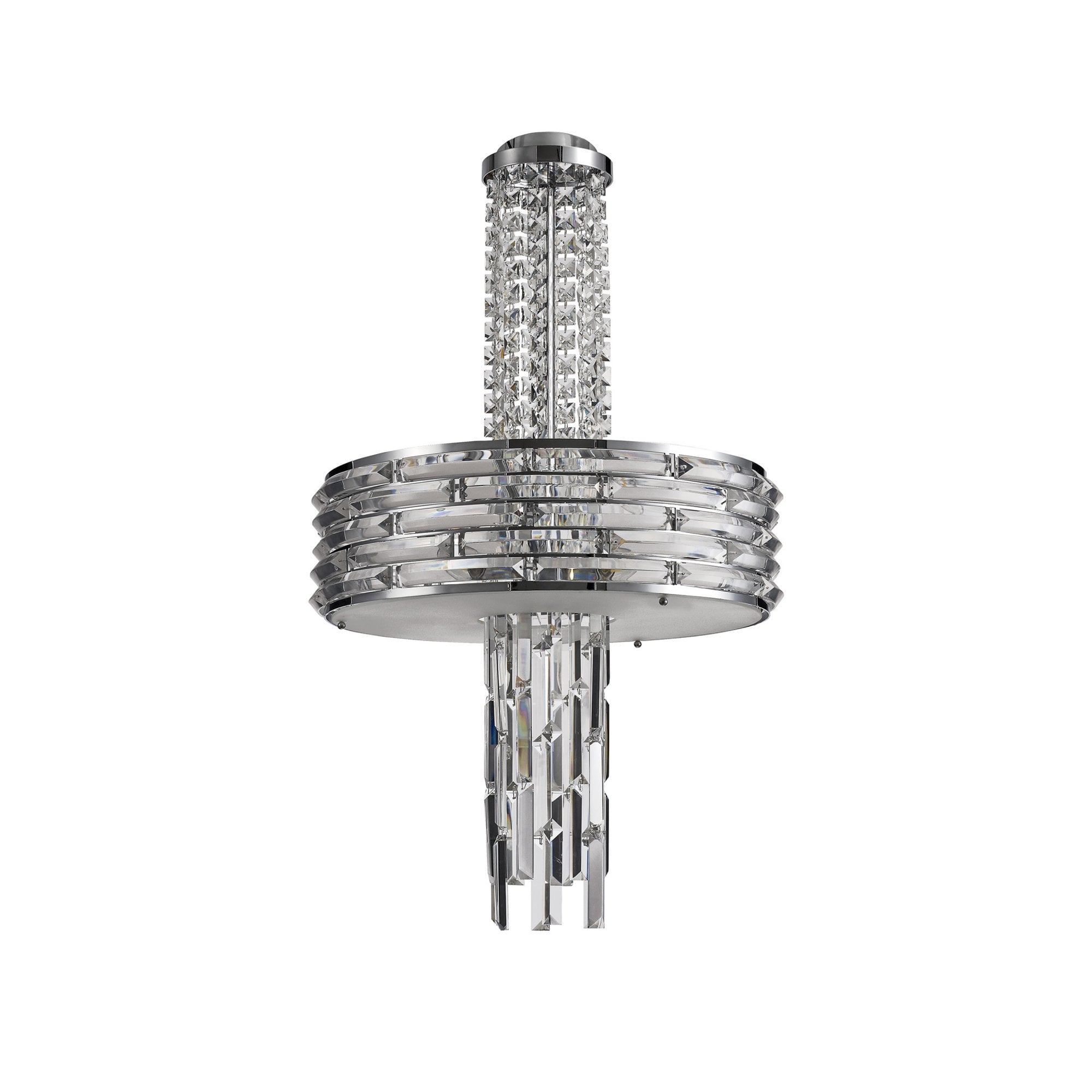 Fabula Jubilee 7 Light Pendant/Semi-Flush Light - Polished Chrome & Crystal