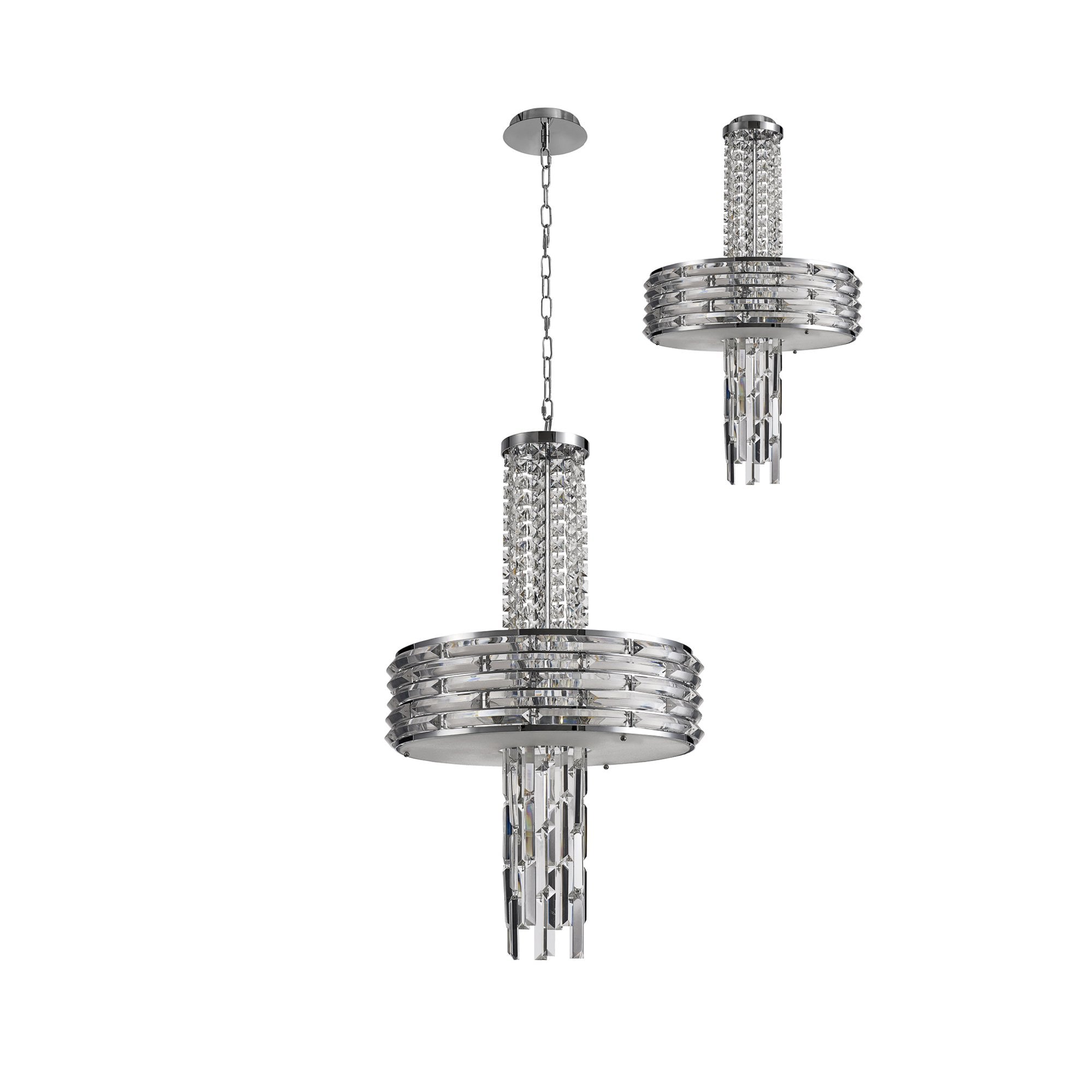 Fabula Jubilee 7 Light Pendant/Semi-Flush Light - Polished Chrome & Crystal