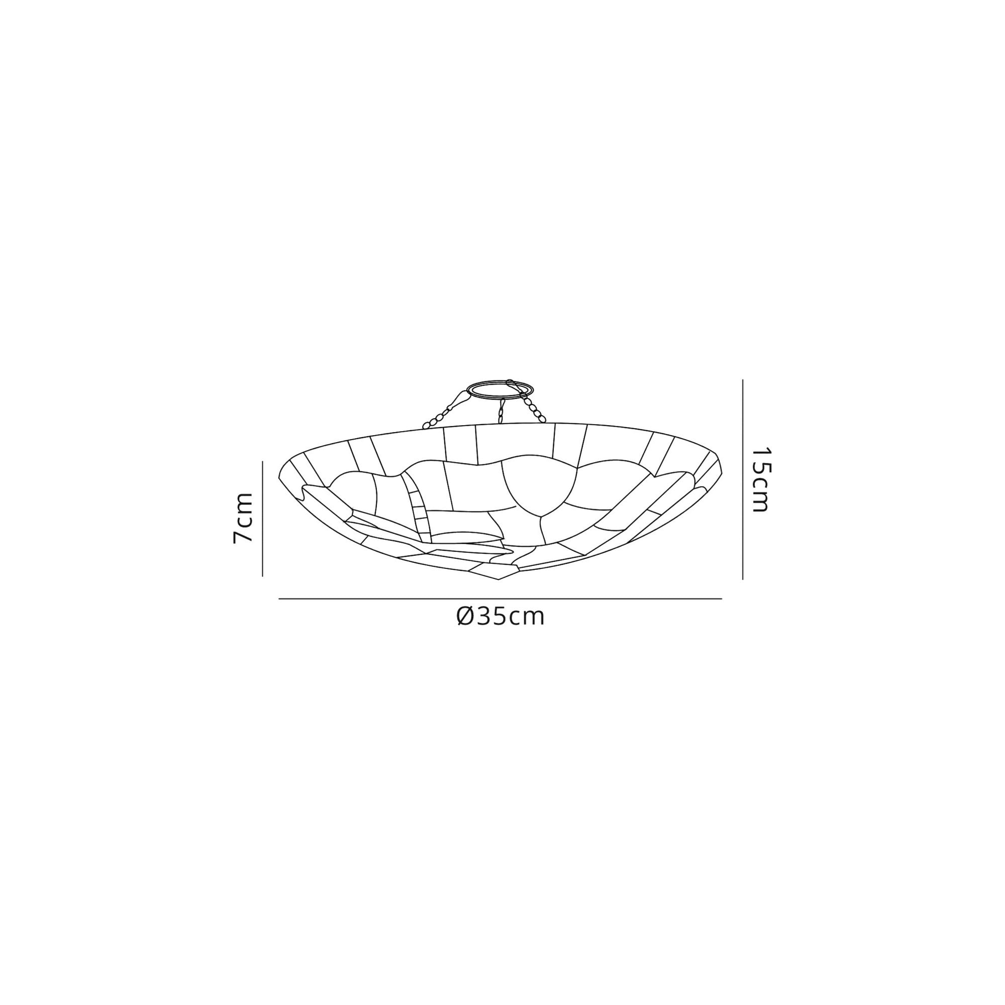 Fabula Mannock 35cm Tiffany Uplighter Shade - Amber & Cream - Shade Only