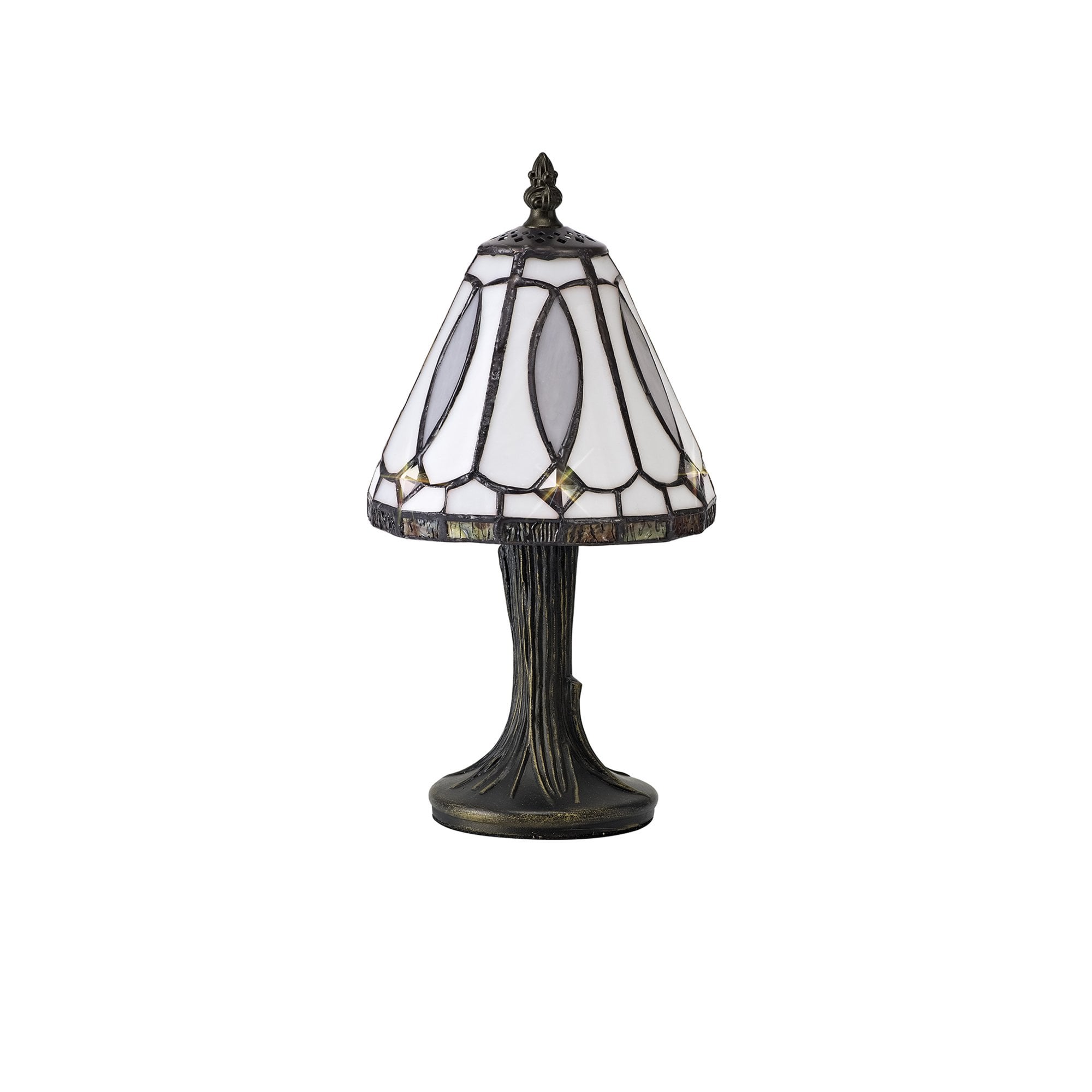 Fabula Snaresbrook Tiffany Table Lamp - White & Grey